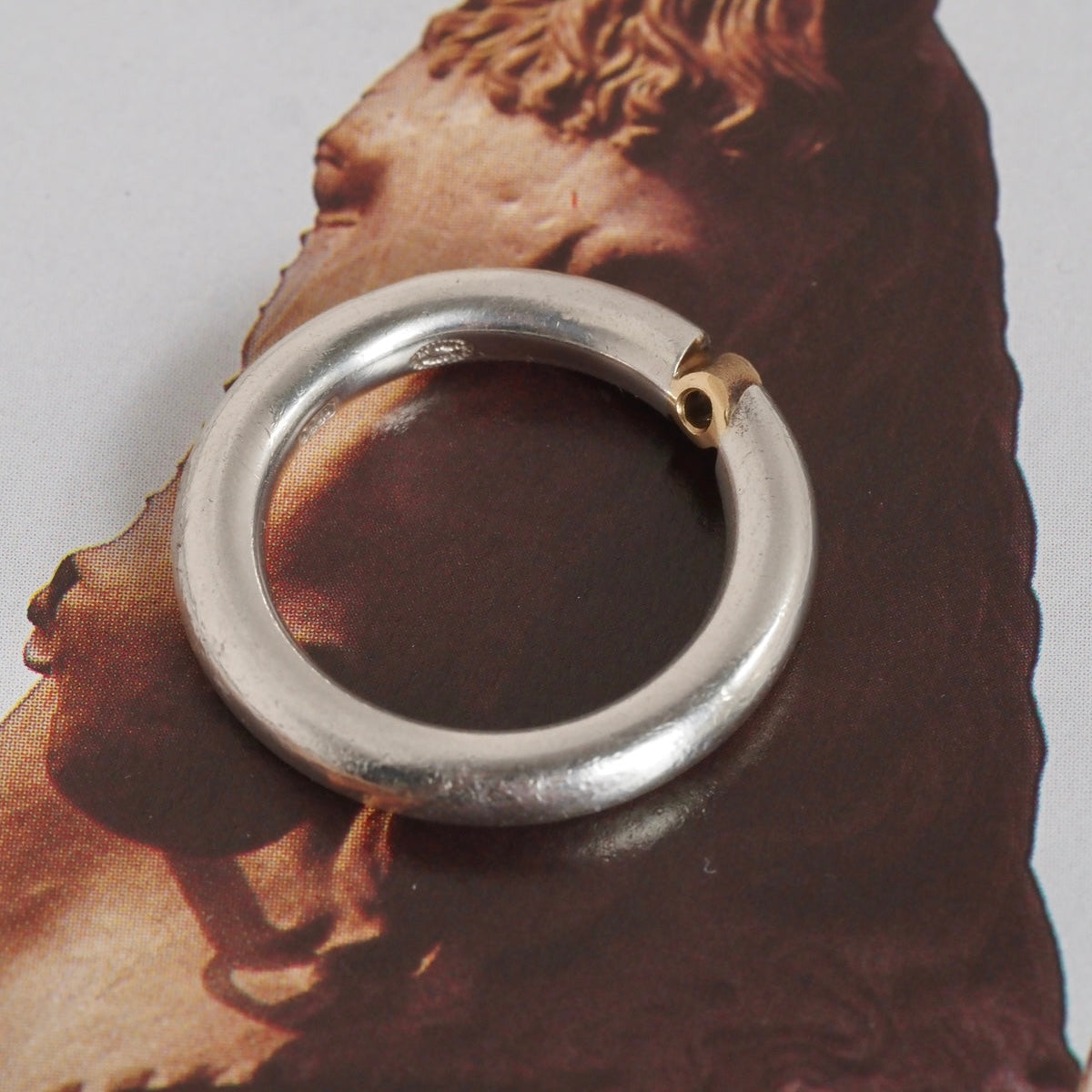 Vintage Georg Jensen Sterling Silver 14k Gold Diamond Ring