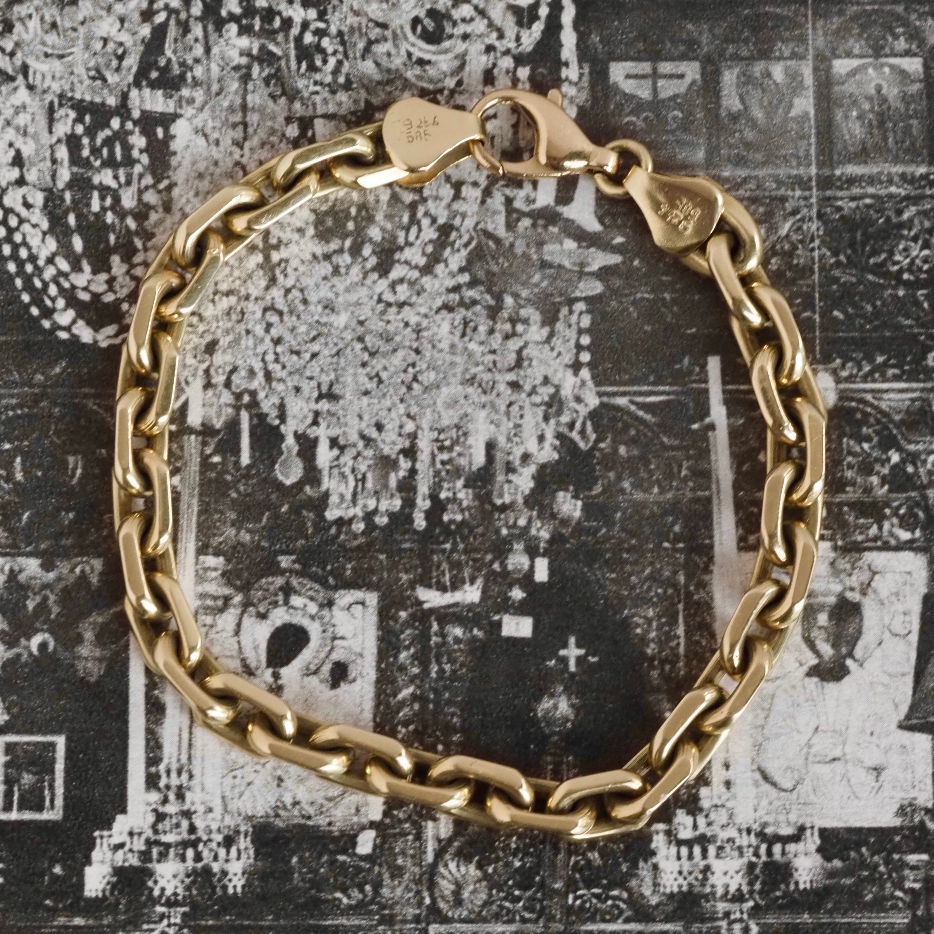Vintage Danish Solid Link 14k Gold Cable Chain Bracelet