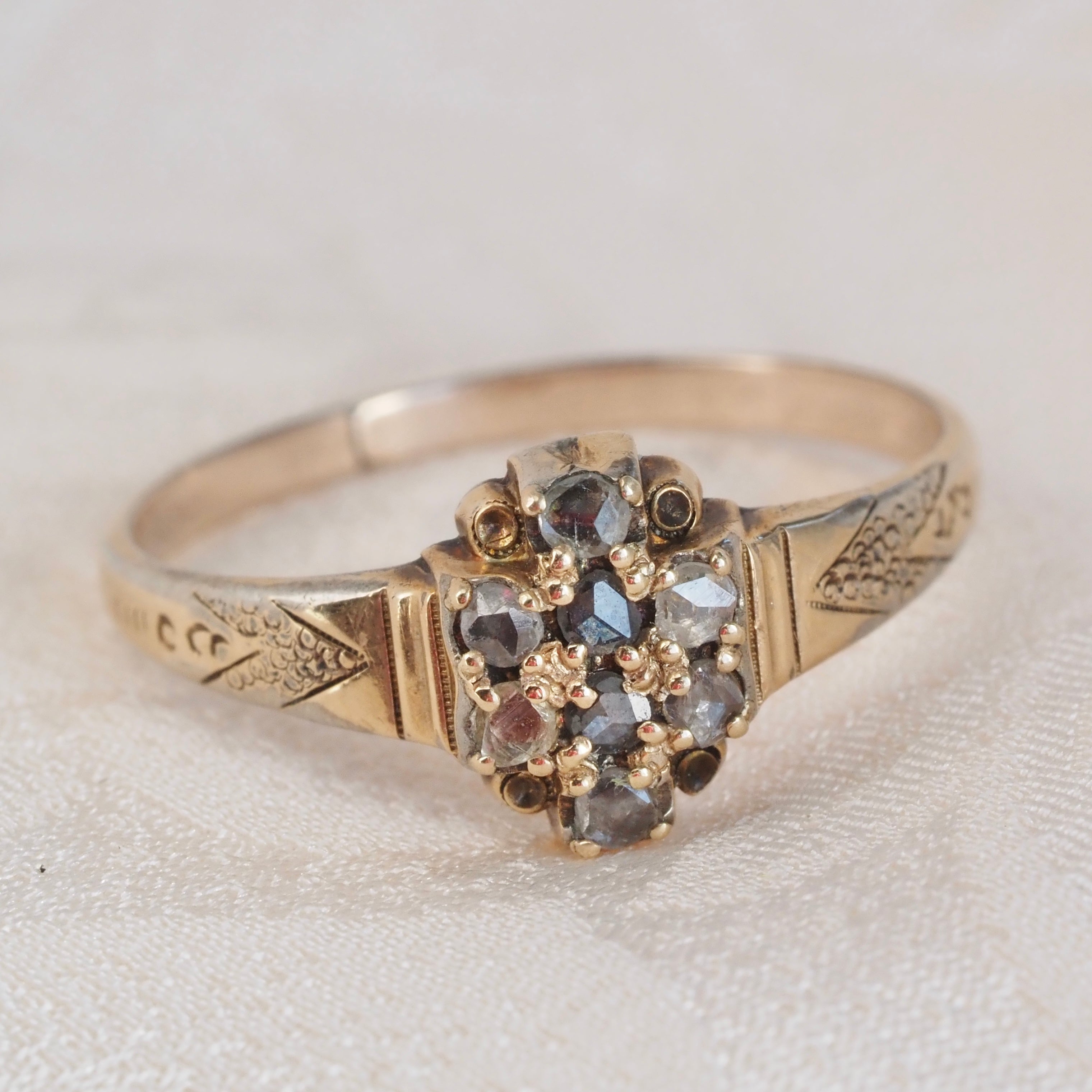 Antique Victorian Vermeil Rose Cut Diamond Ring