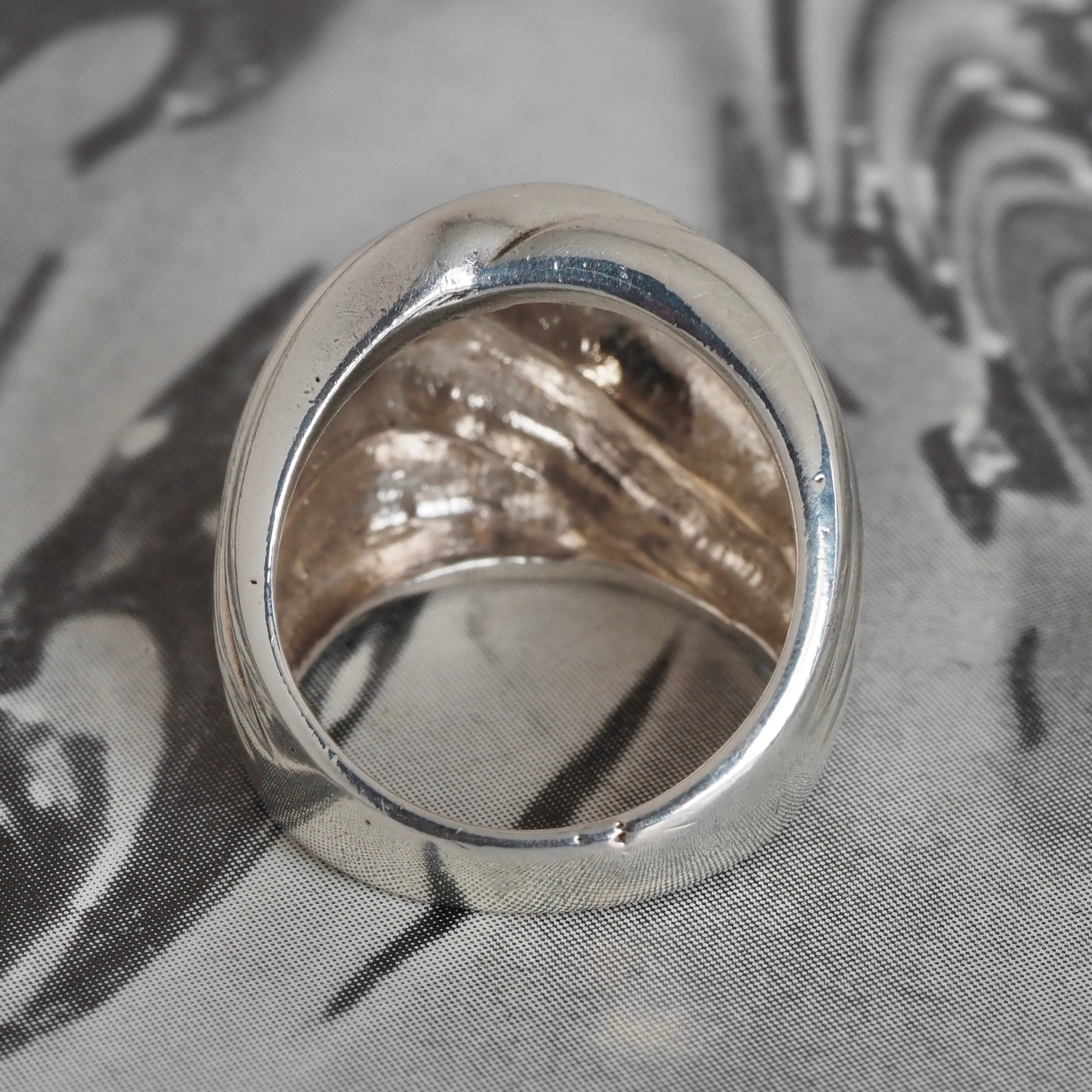 Vintage Sterling Silver Swirly Dome Ring