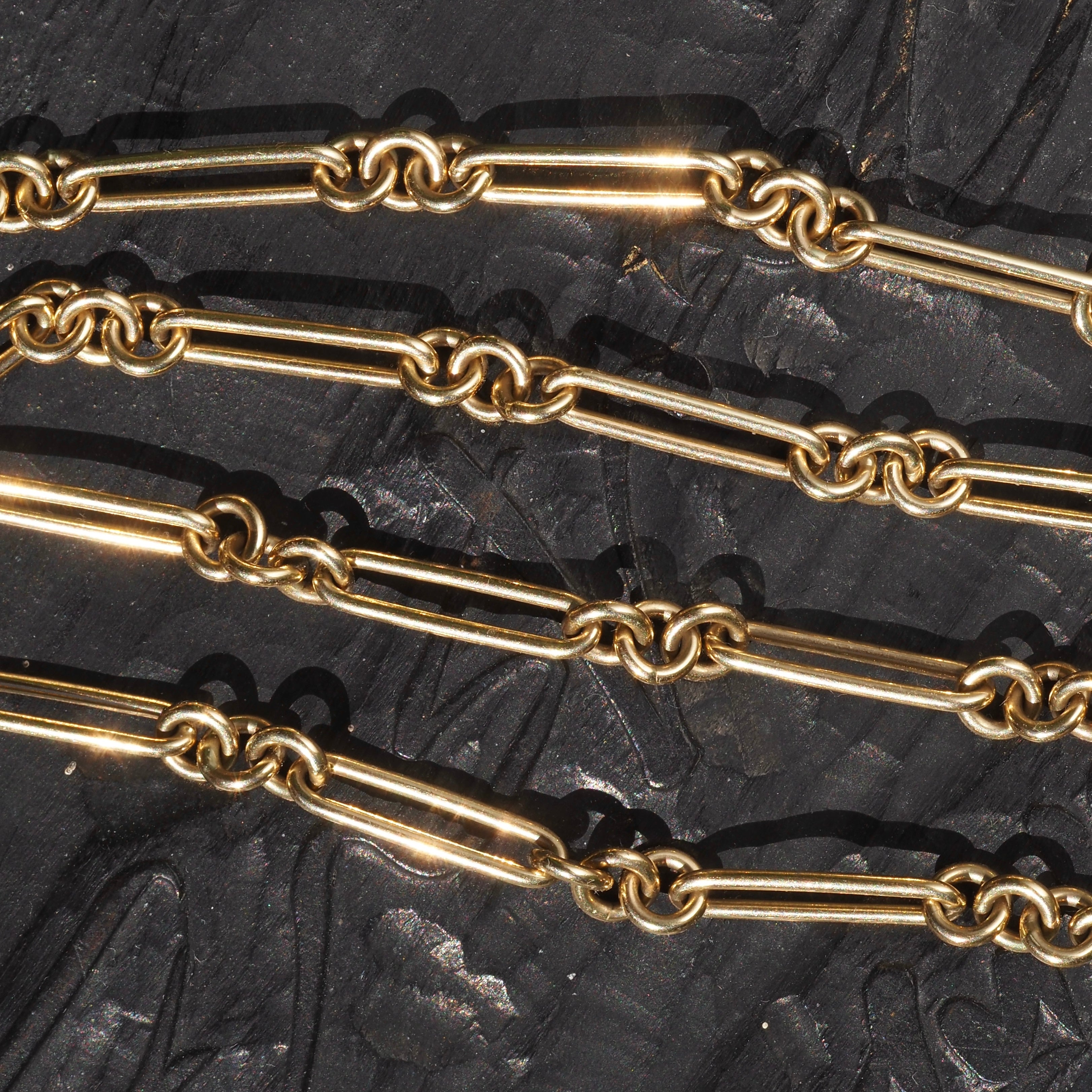 Italian Trombone Link 14k Gold Chain Necklace