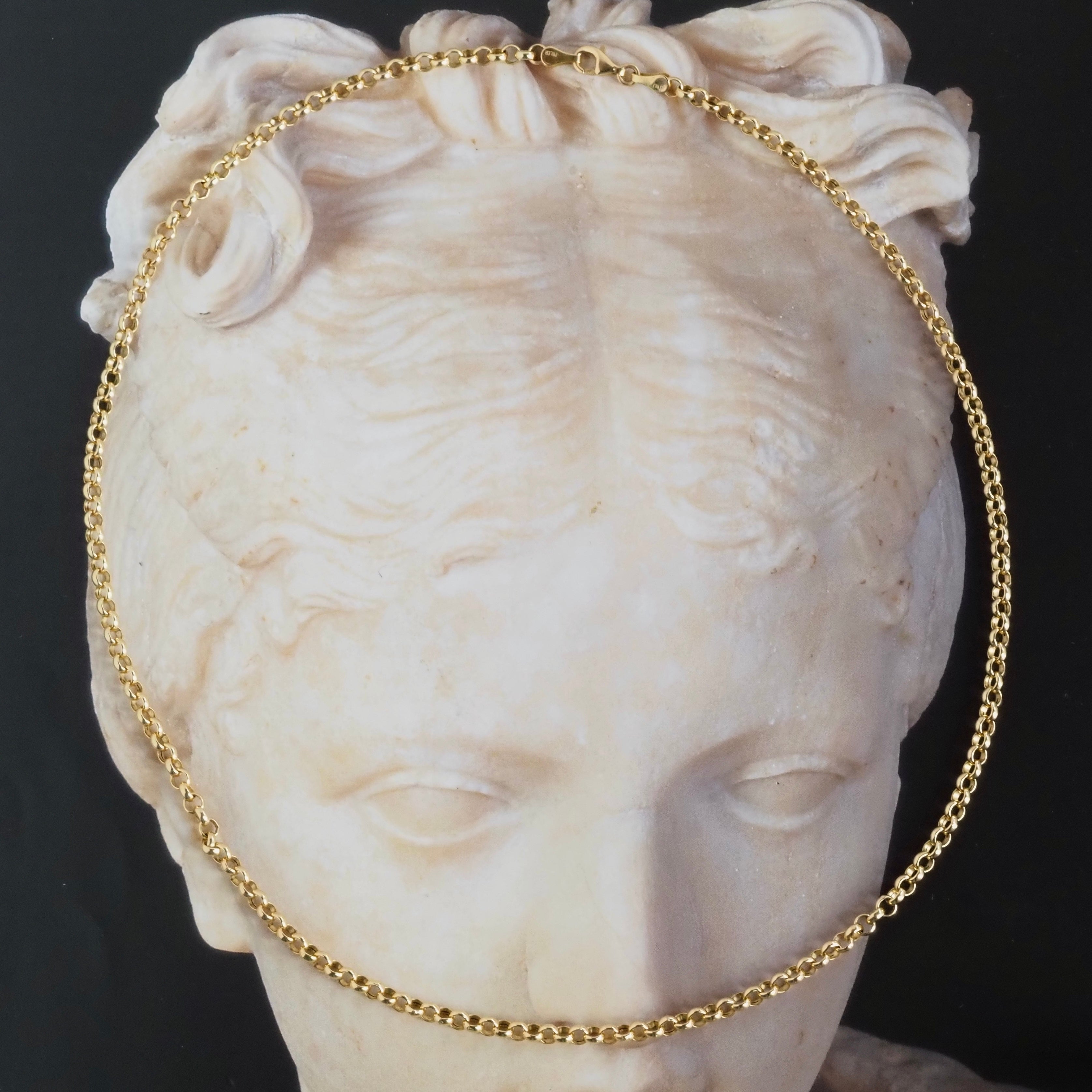 Vintage Italian 18k Gold Rolo Chain Necklace