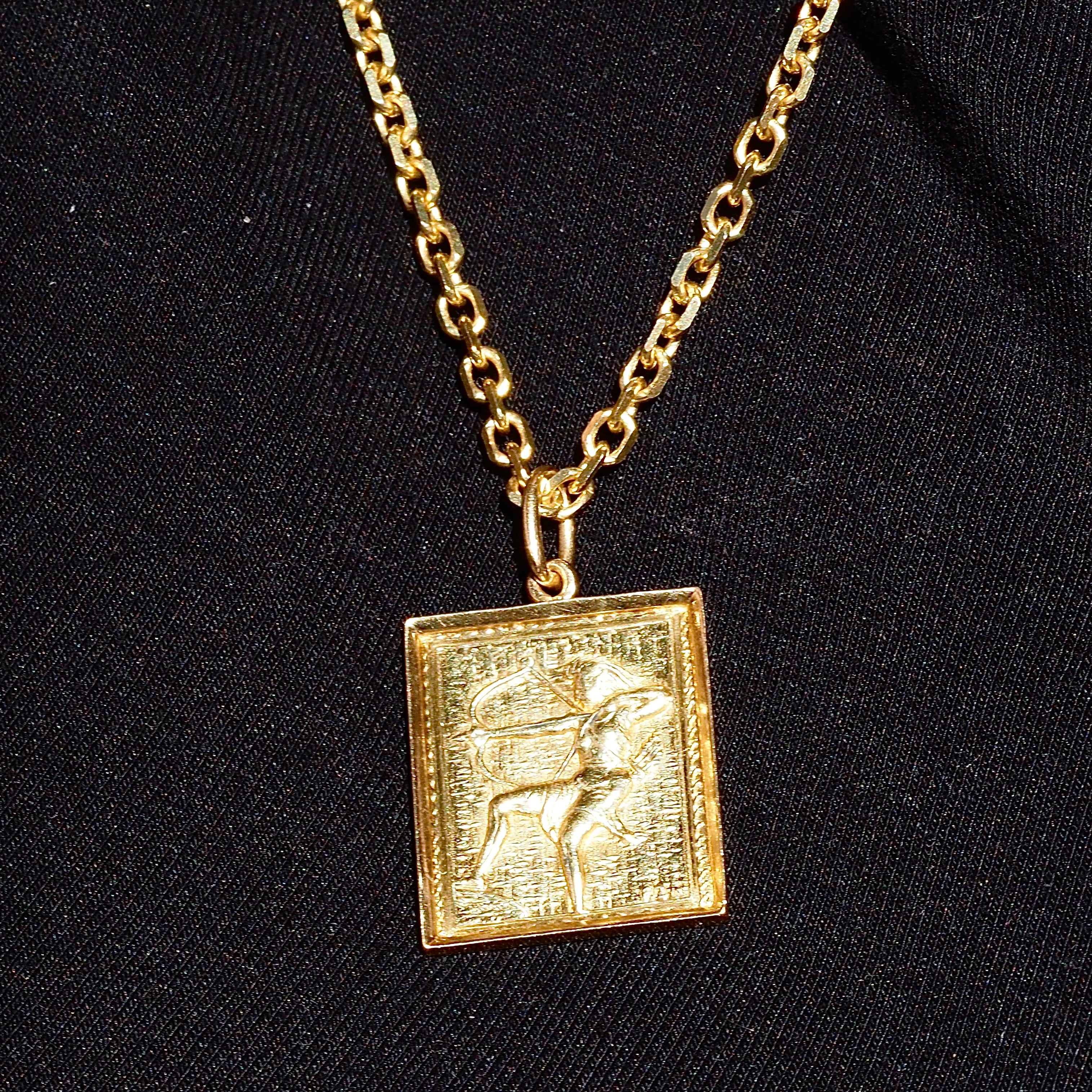Vintage 18k Gold Sagittarius Archer Pendant