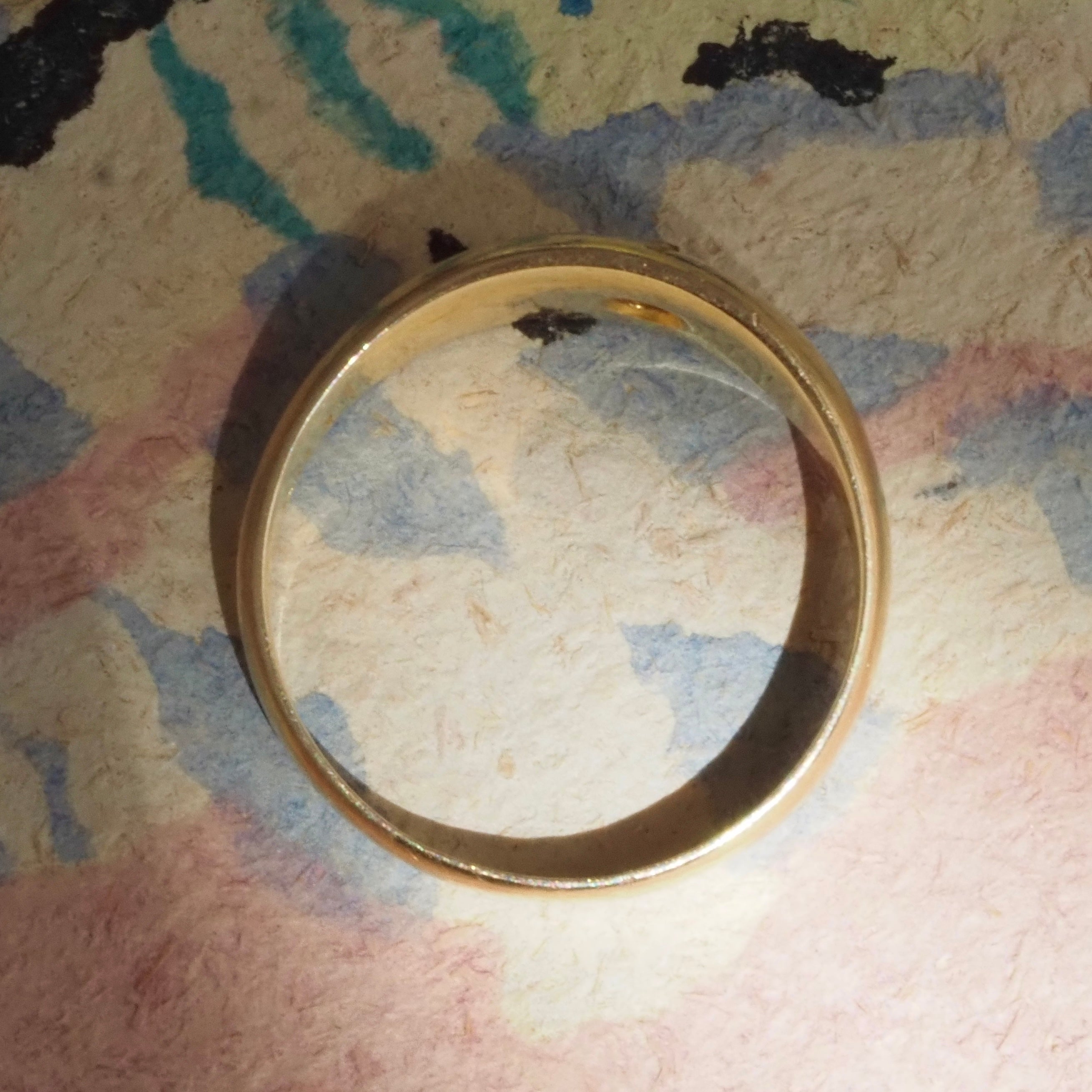 Antique English Old Mine Cut Diamond Flush Set Starburst 18k Gold Ring