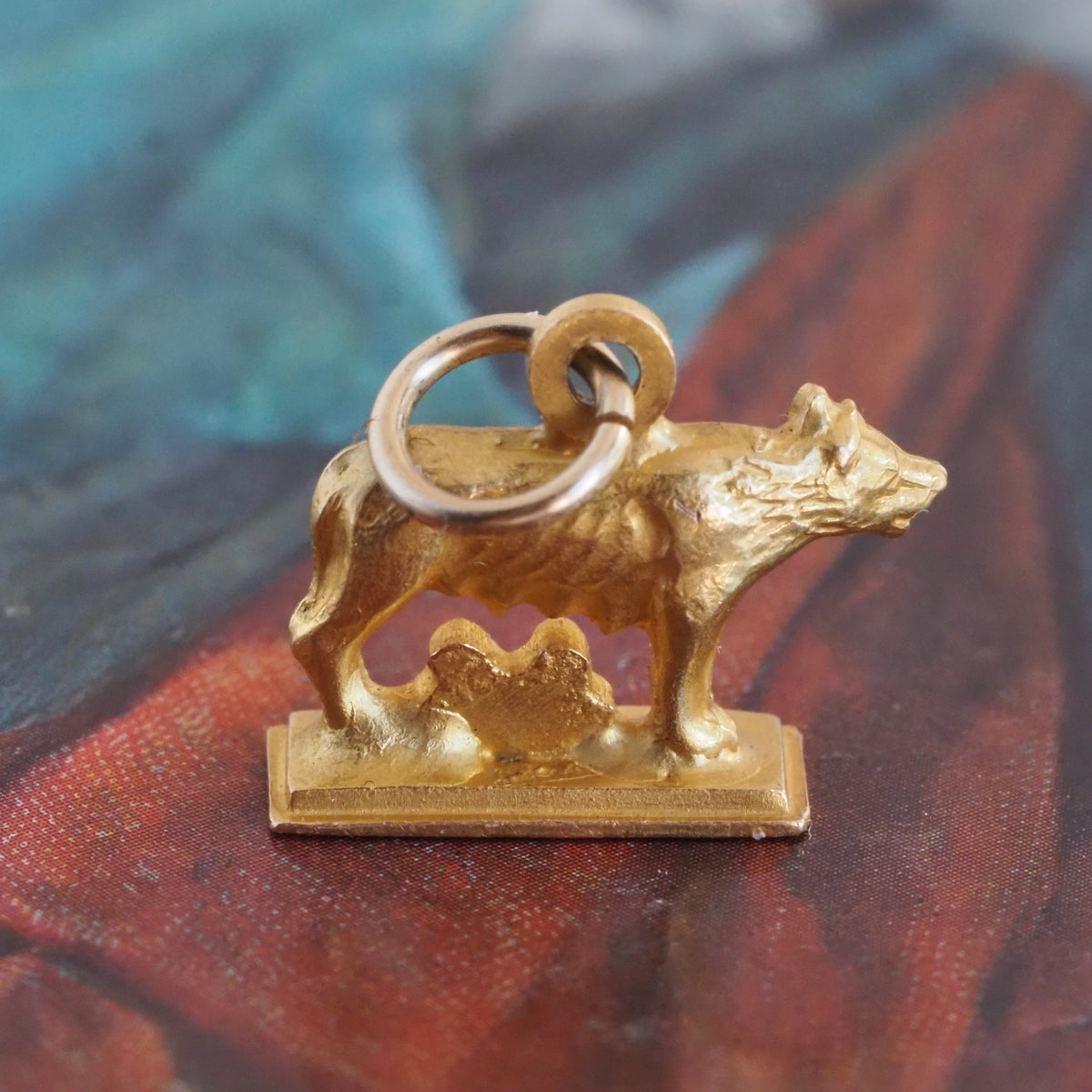 Vintage Italian 18k Gold Romulus and Remus Charm