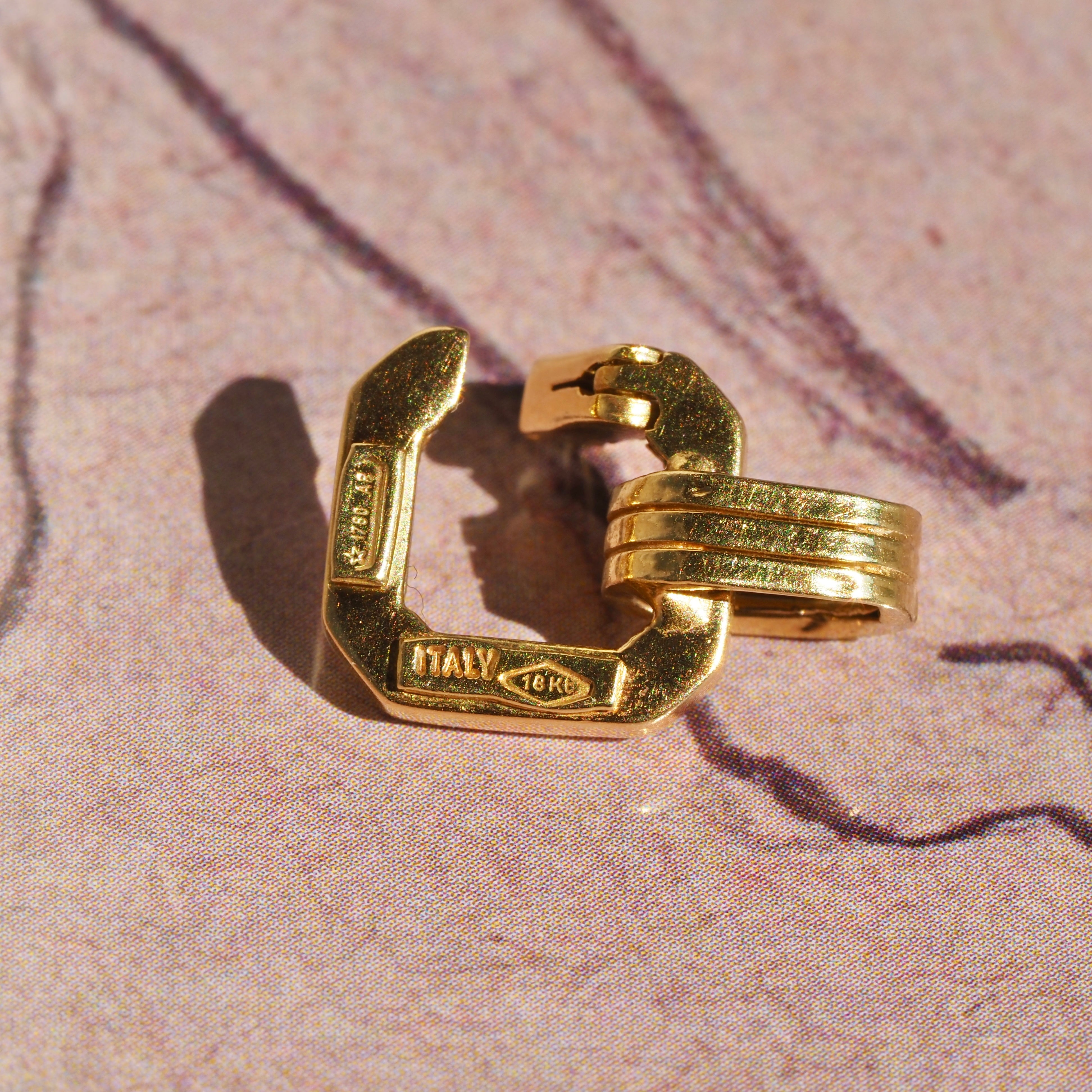 Vintage Italian 18k Gold Charm Holder Clip