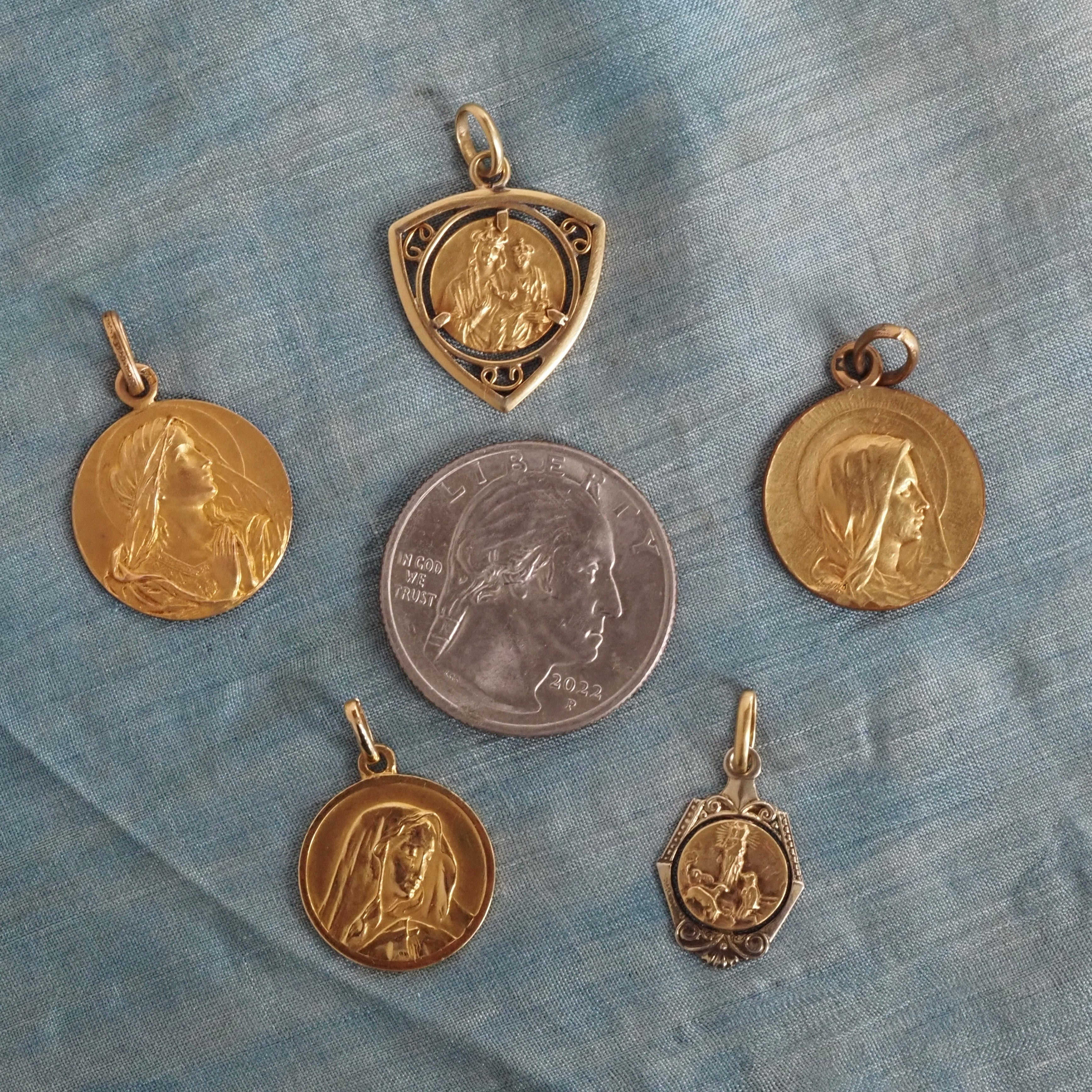 Antique & Vintage Gold Mary Charms