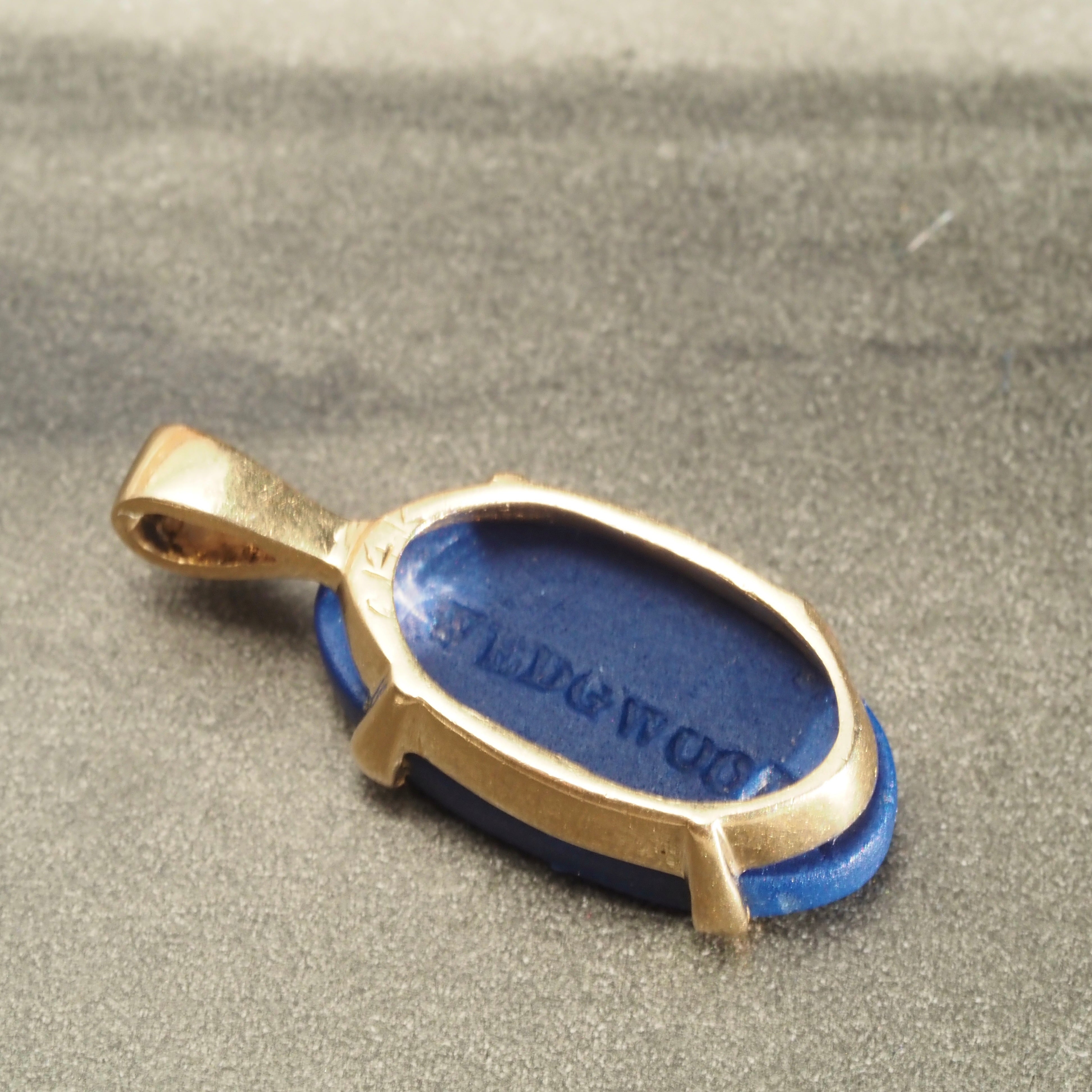 Vintage Diana & Stag Cameo 14k Gold Pendant