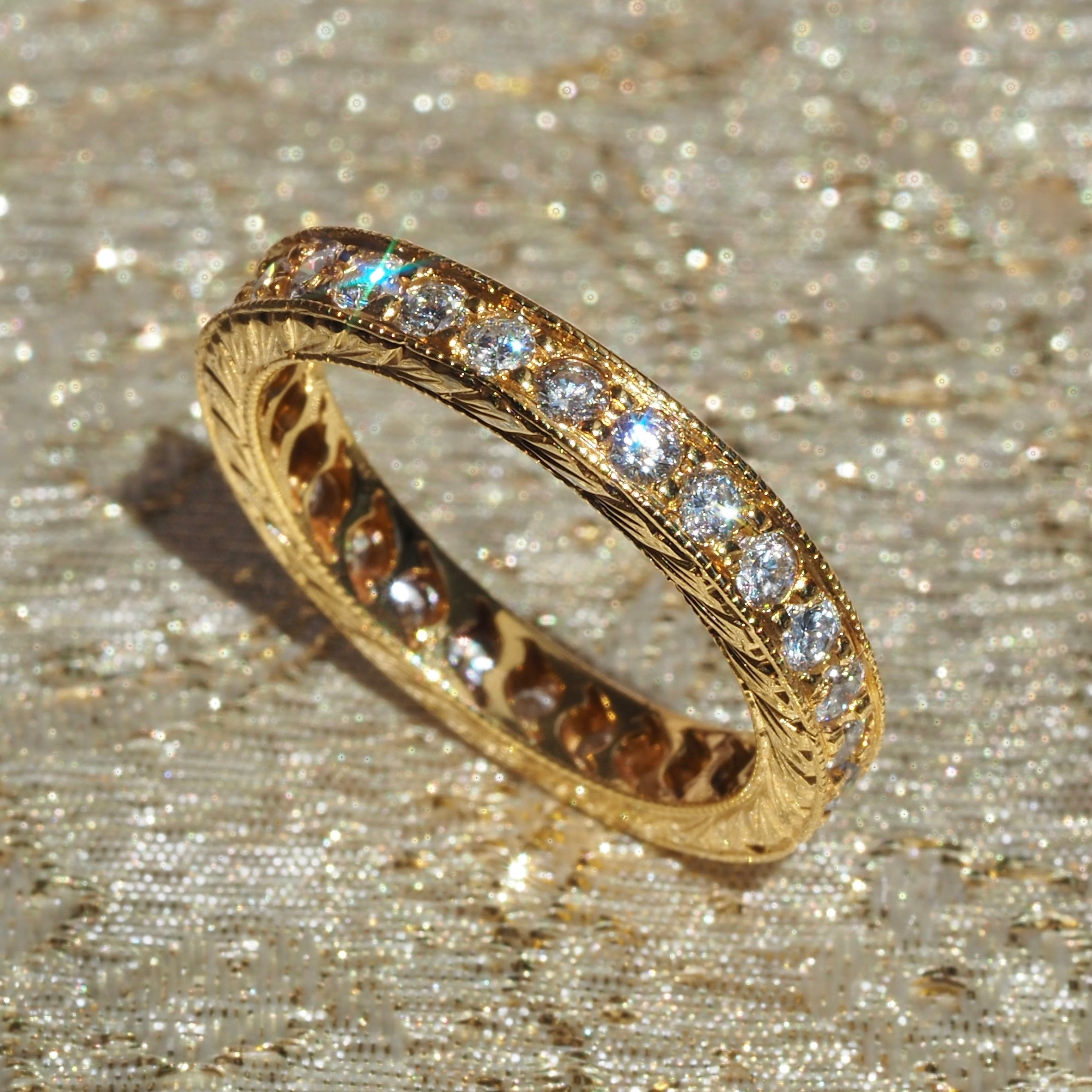 Vintage Diamond Eternity 14k Gold Band