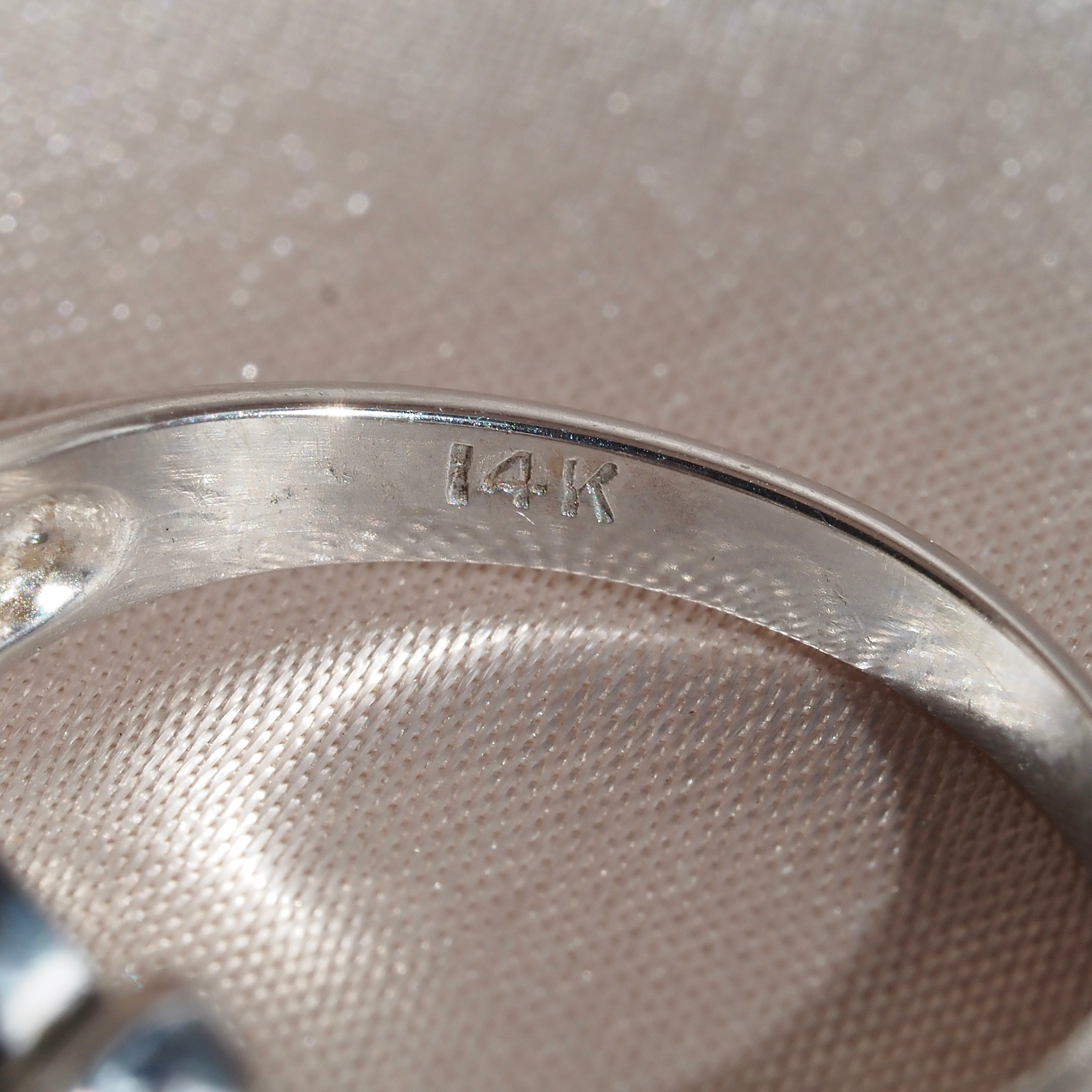 Mid-Century Mosaic Diamond 14k White Gold Ring