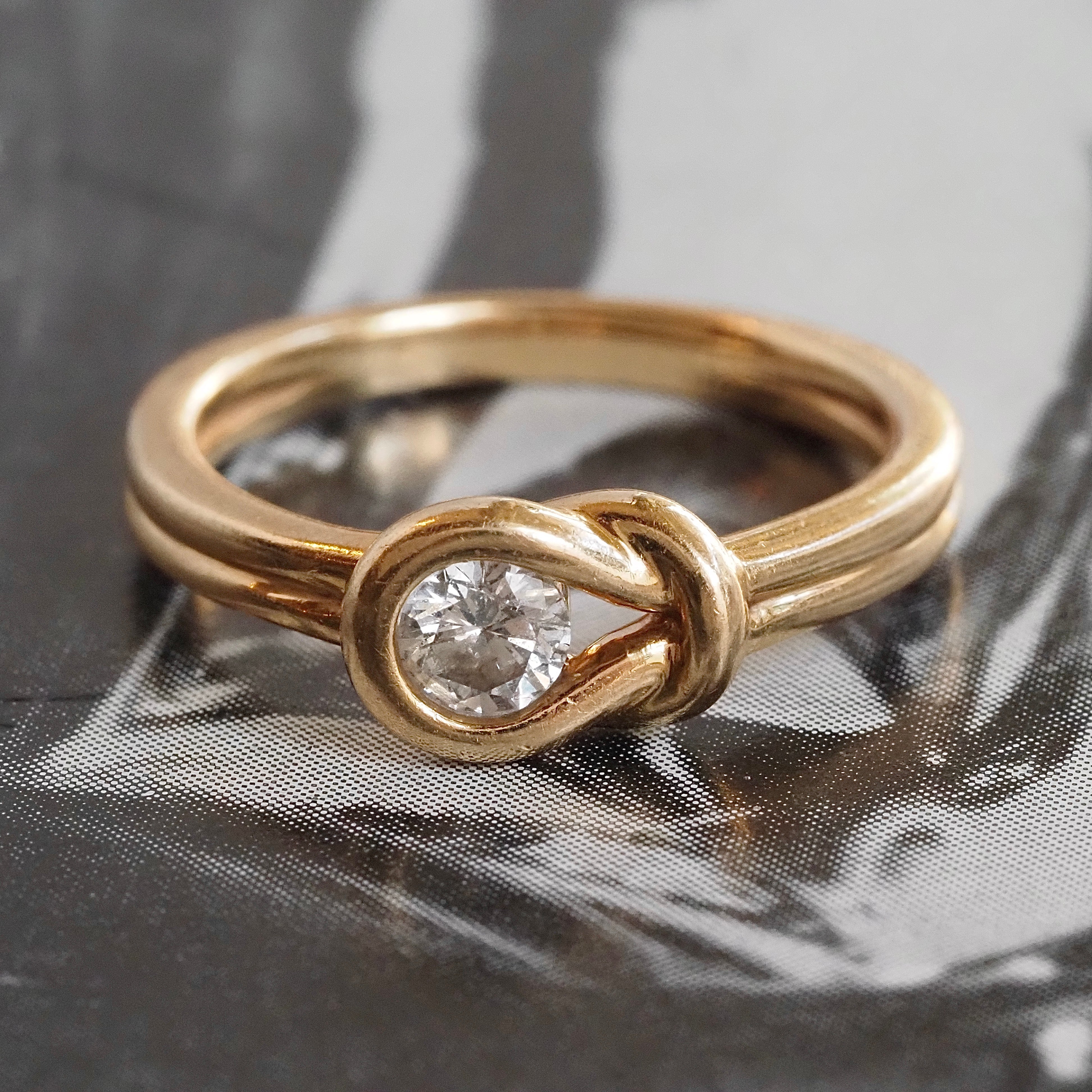 14k Gold Diamond Knot Band