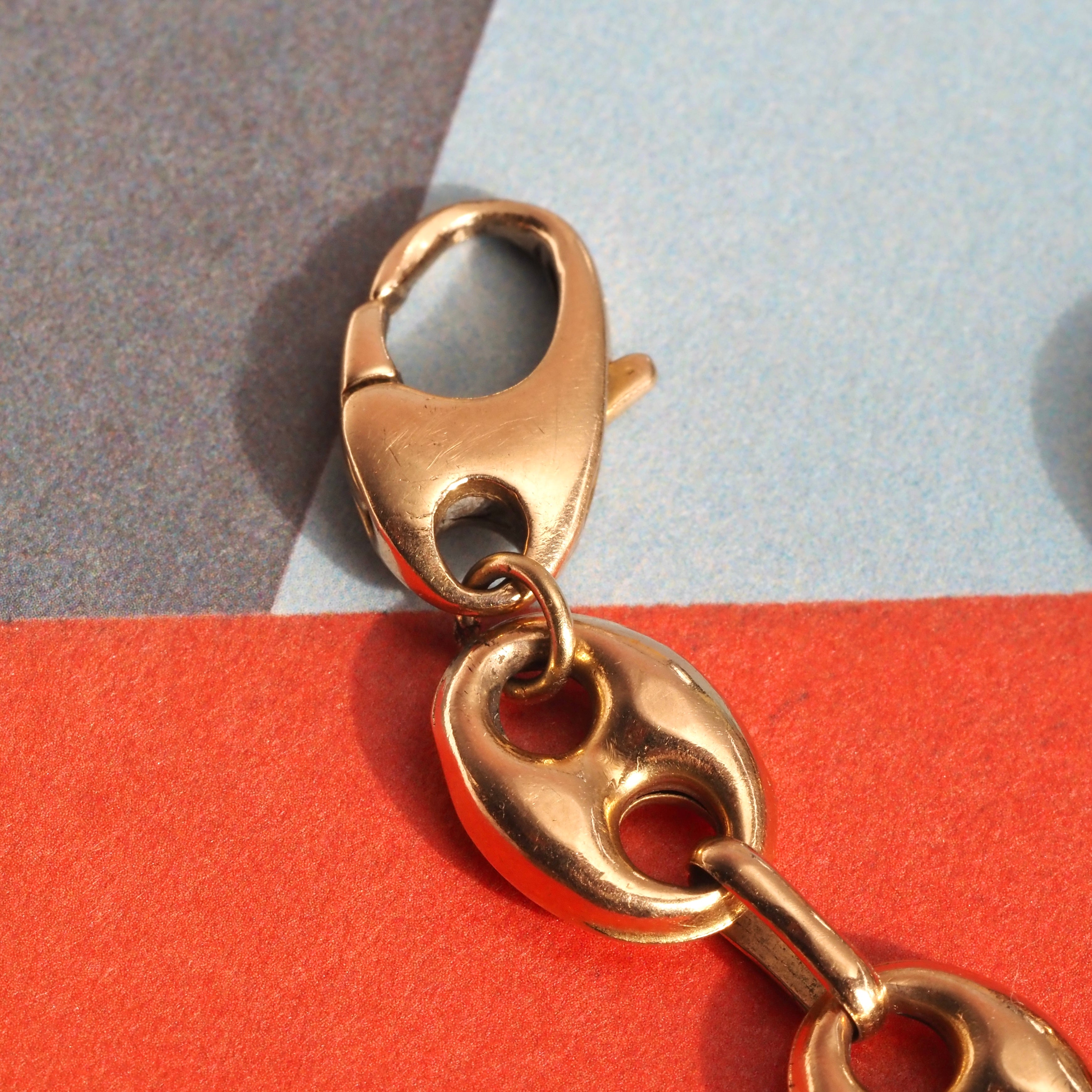 Vintage Puffy Mariner Link 14k Gold Bracelet