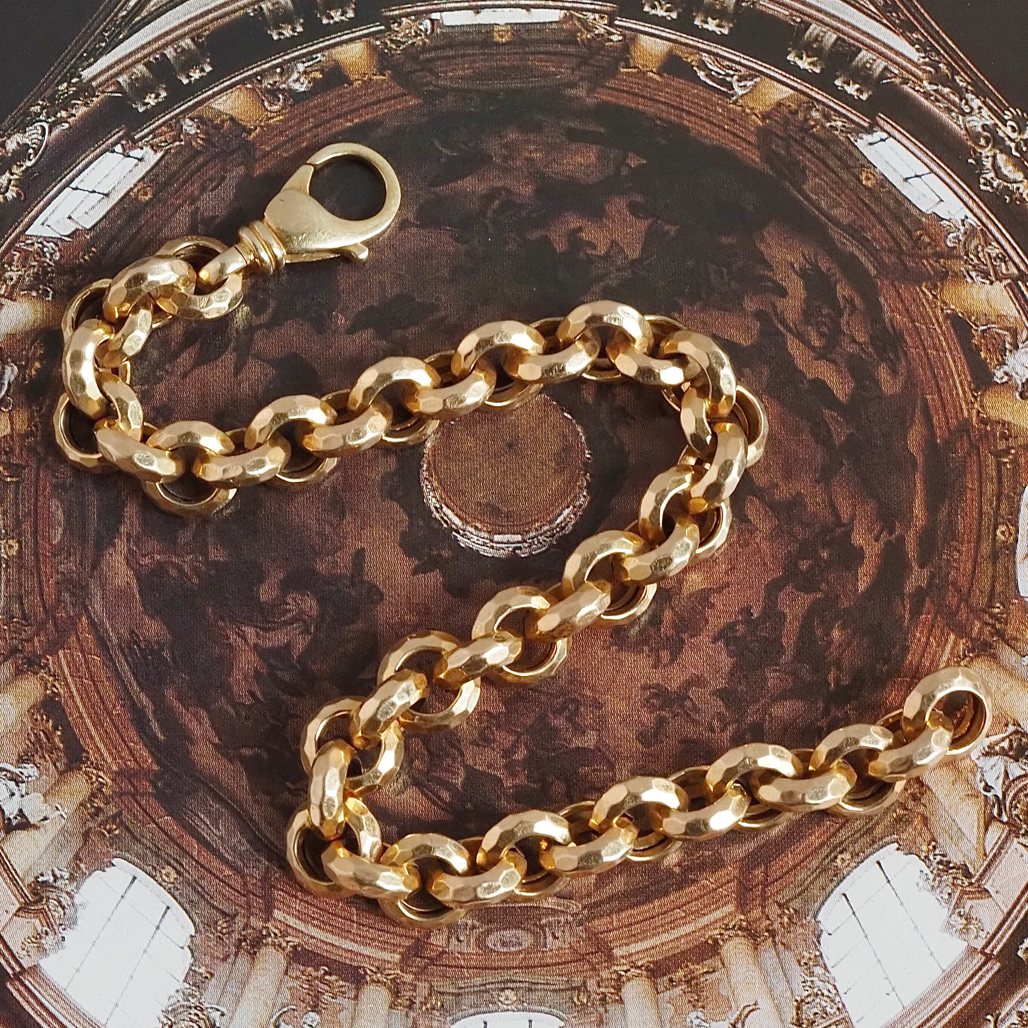 Vintage 14k Gold Faceted Rolo Bracelet