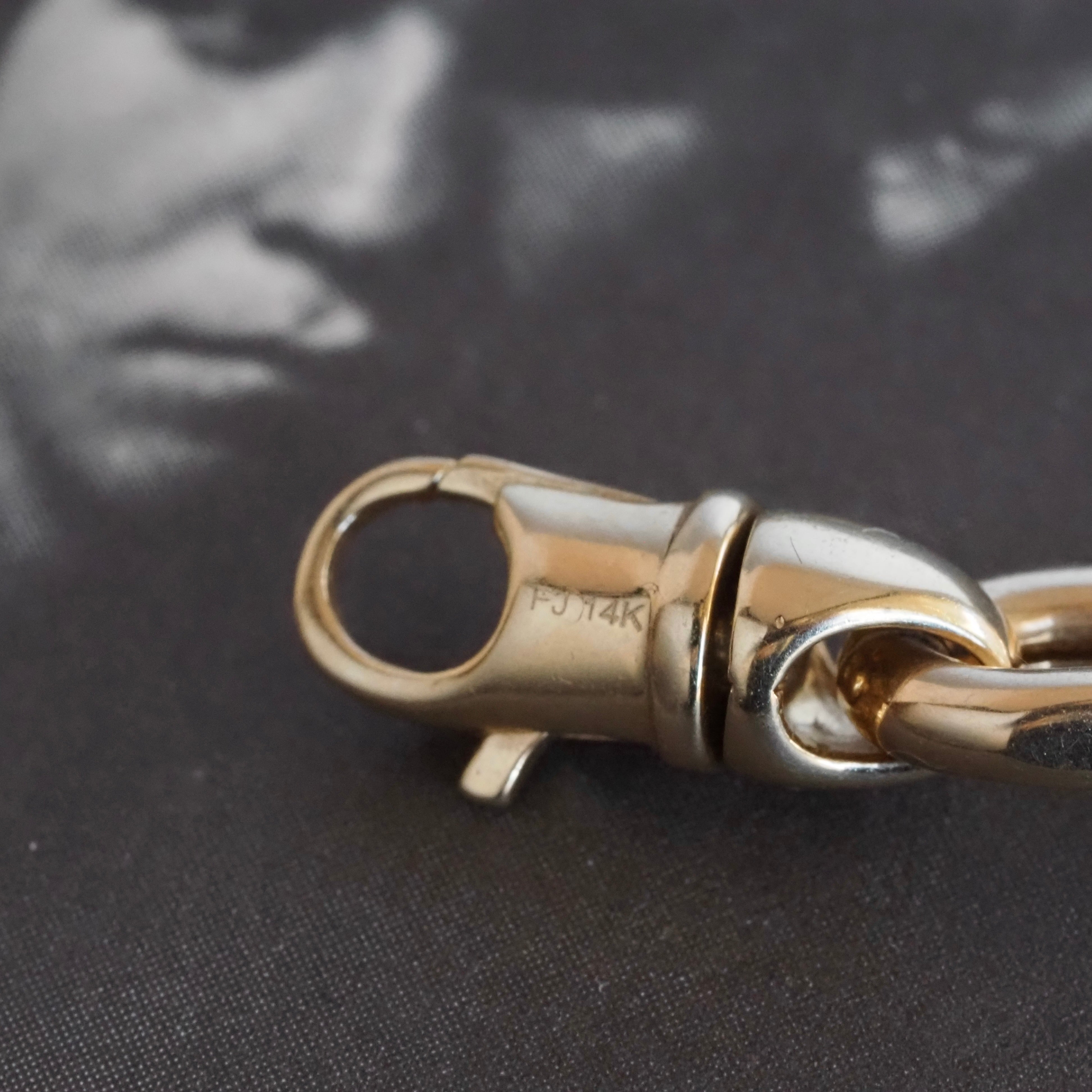 Vintage Long Link 14k Gold Bracelet