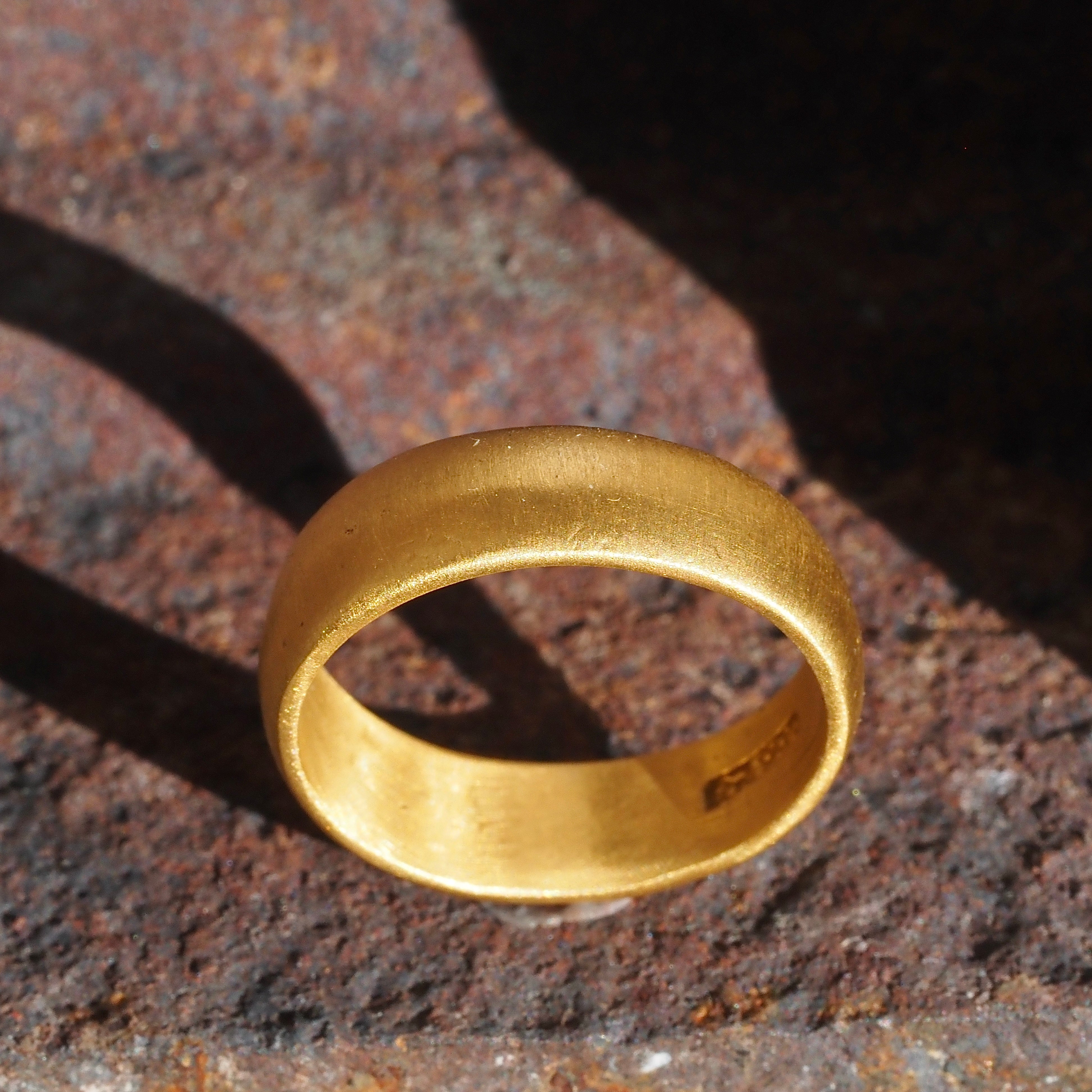 Vintage Brushed 24k Gold Band
