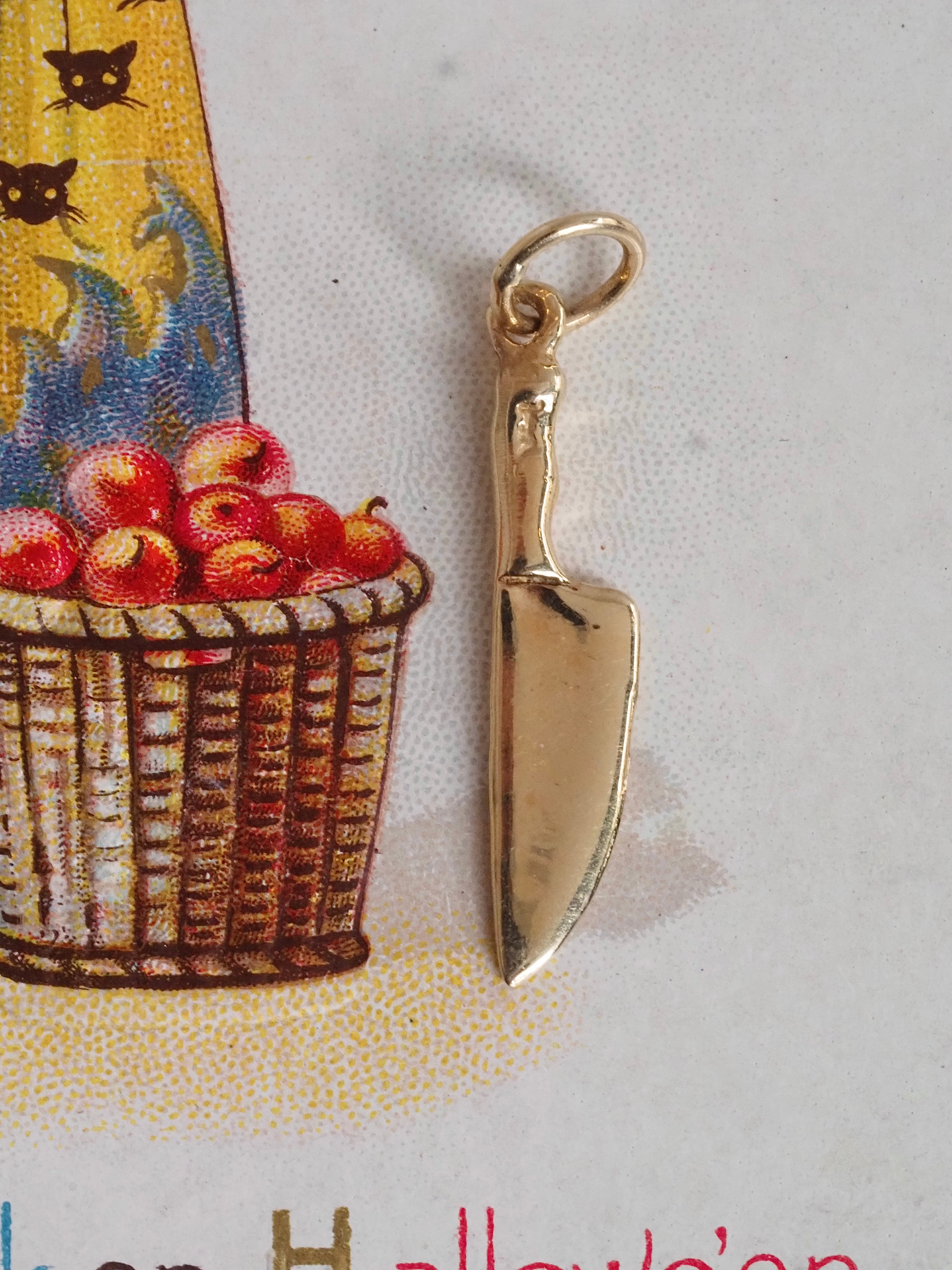 14k Gold Knife Charm