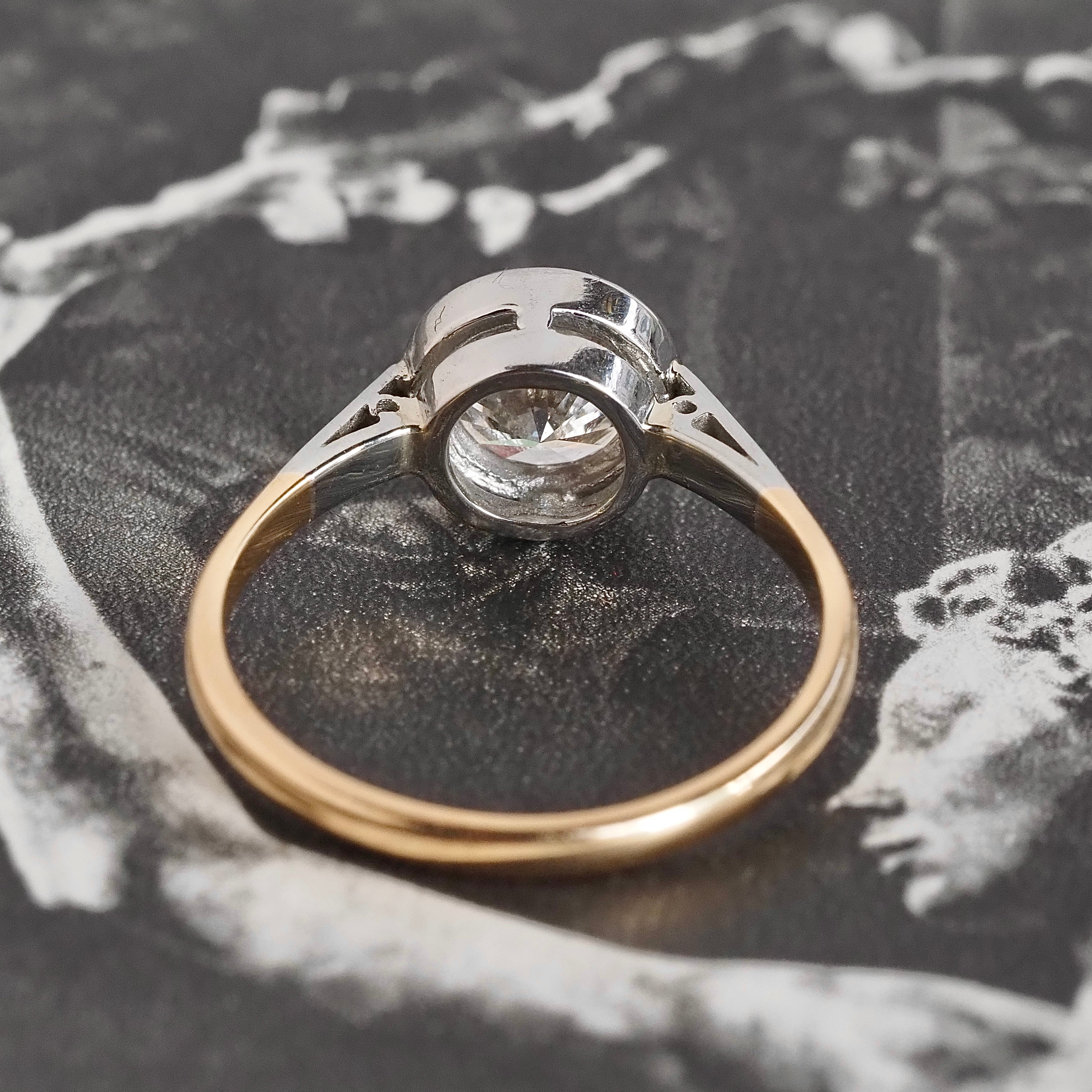 Vintage 1.24ct Diamond 18k and Platinum Engagement Ring