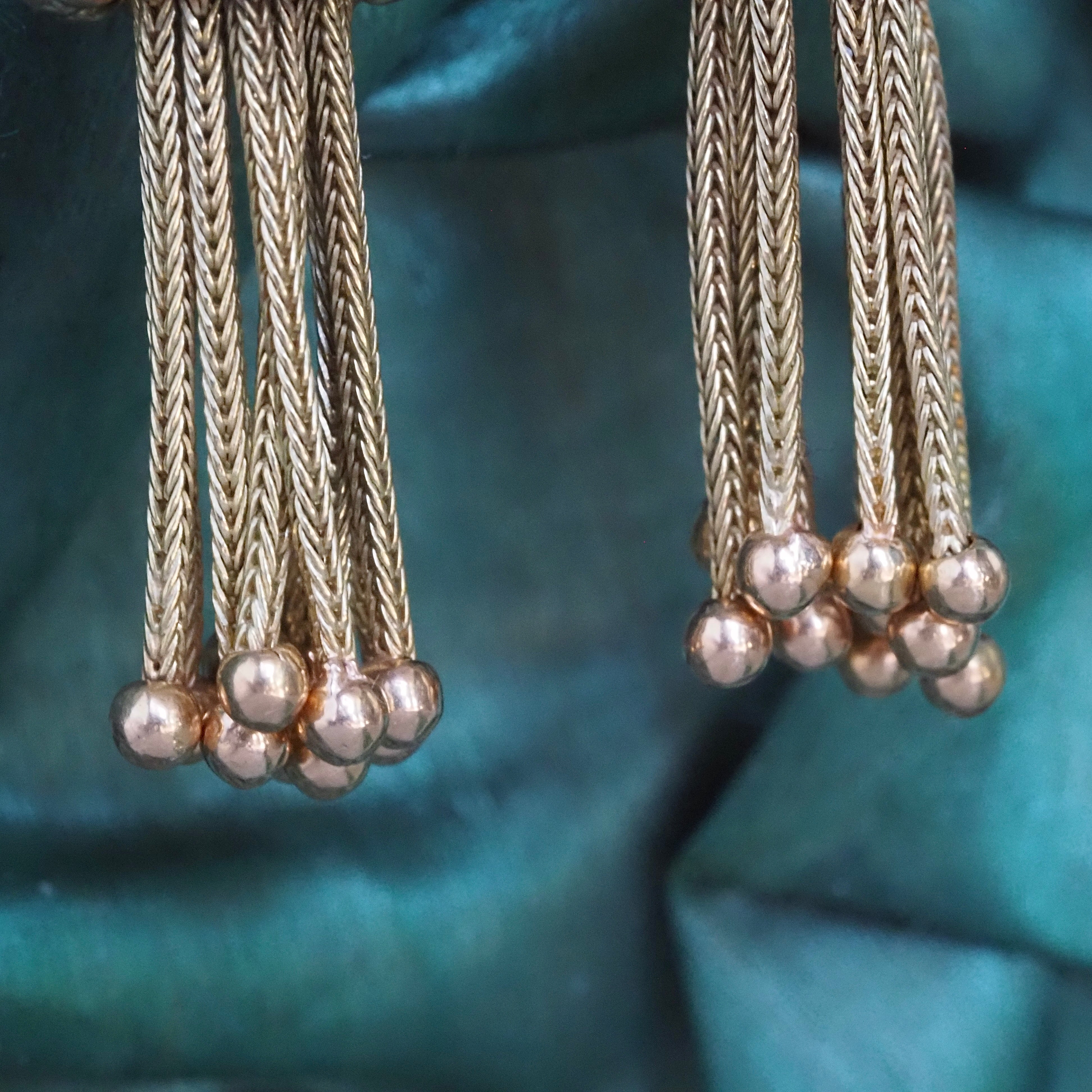 Vintage Victorian Style Tassel 18k Gold Earrings