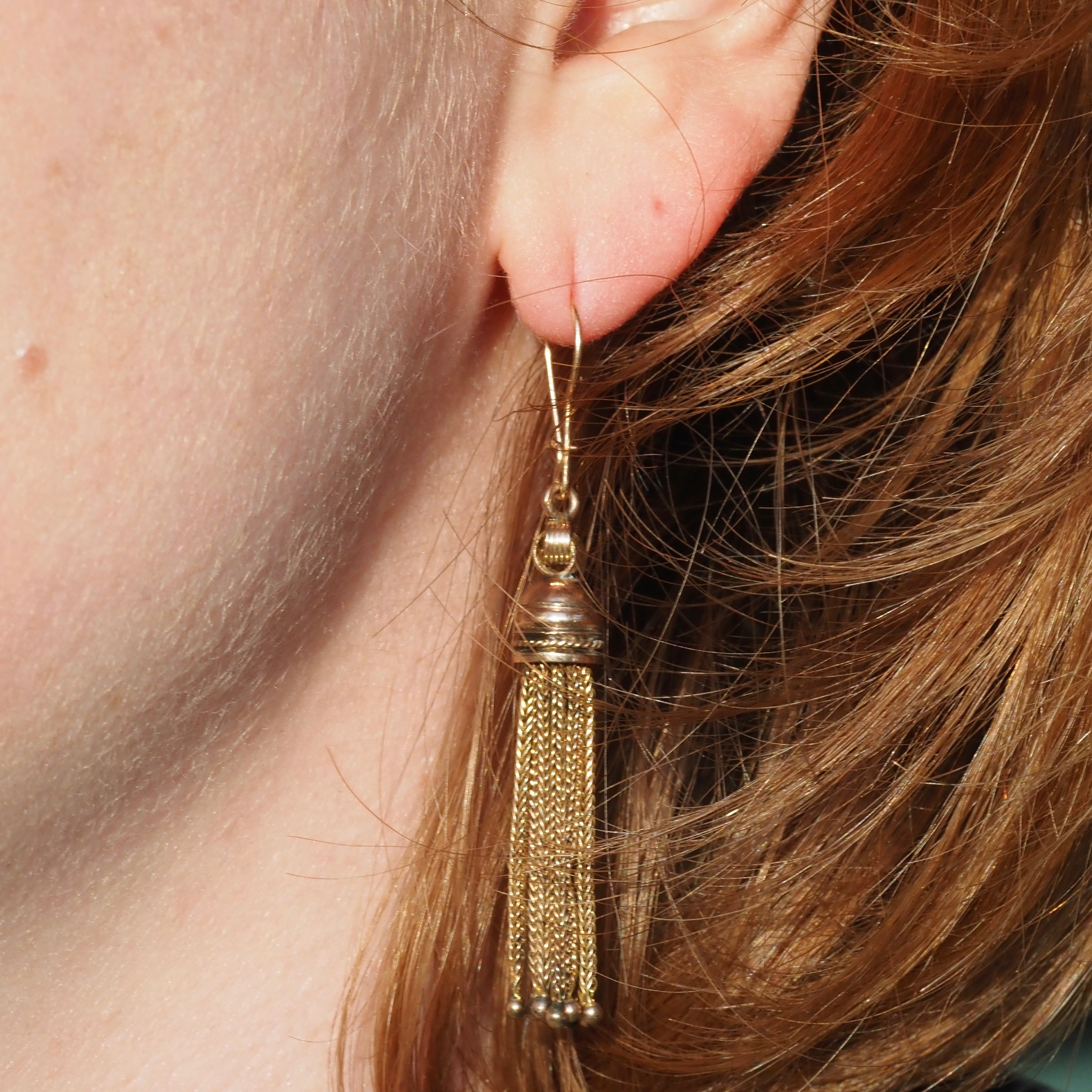 Antique Victorian Gold Tassel Earrings
