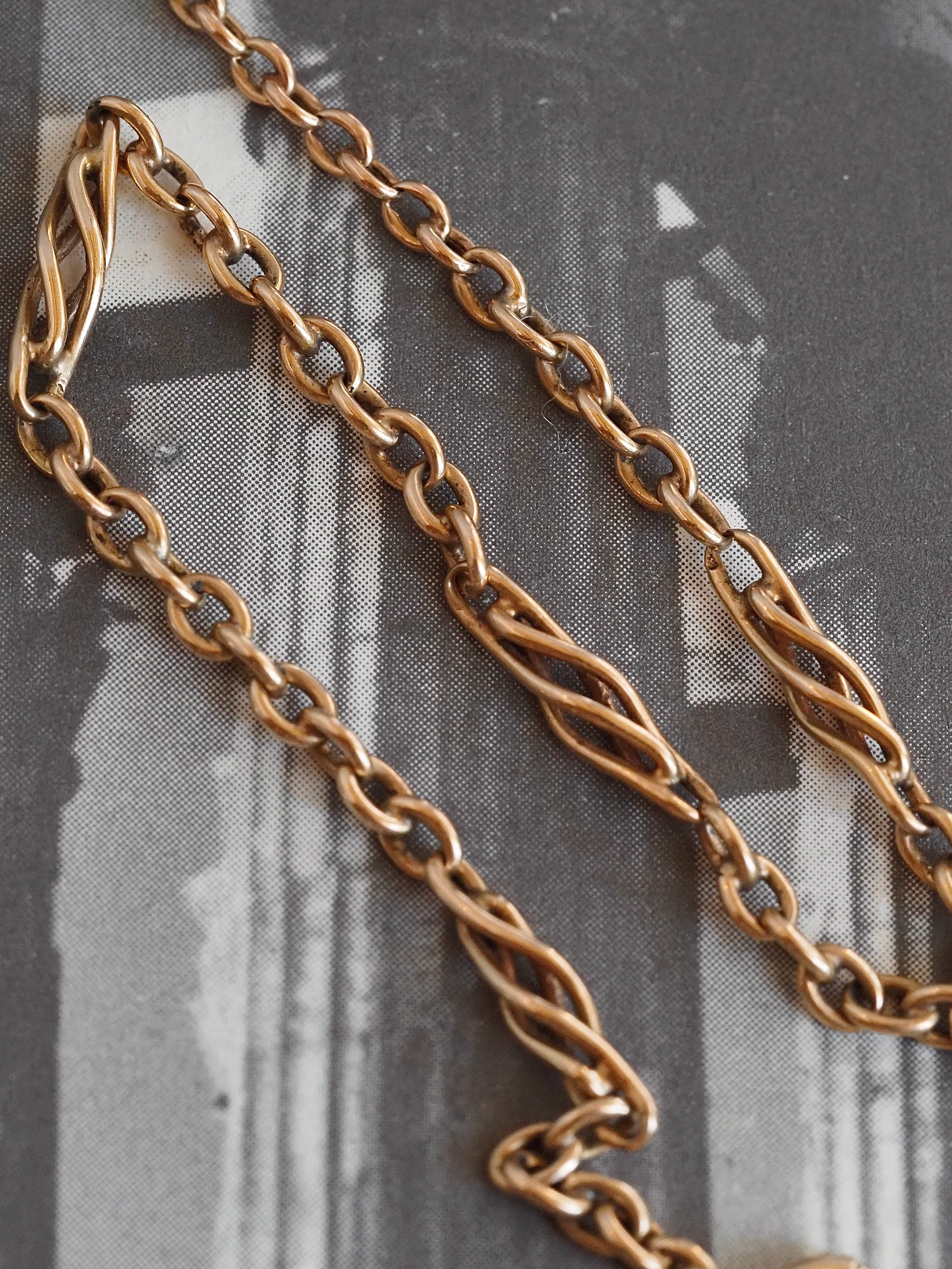 Vintage 14k Gold Swirly Station Link Bracelet