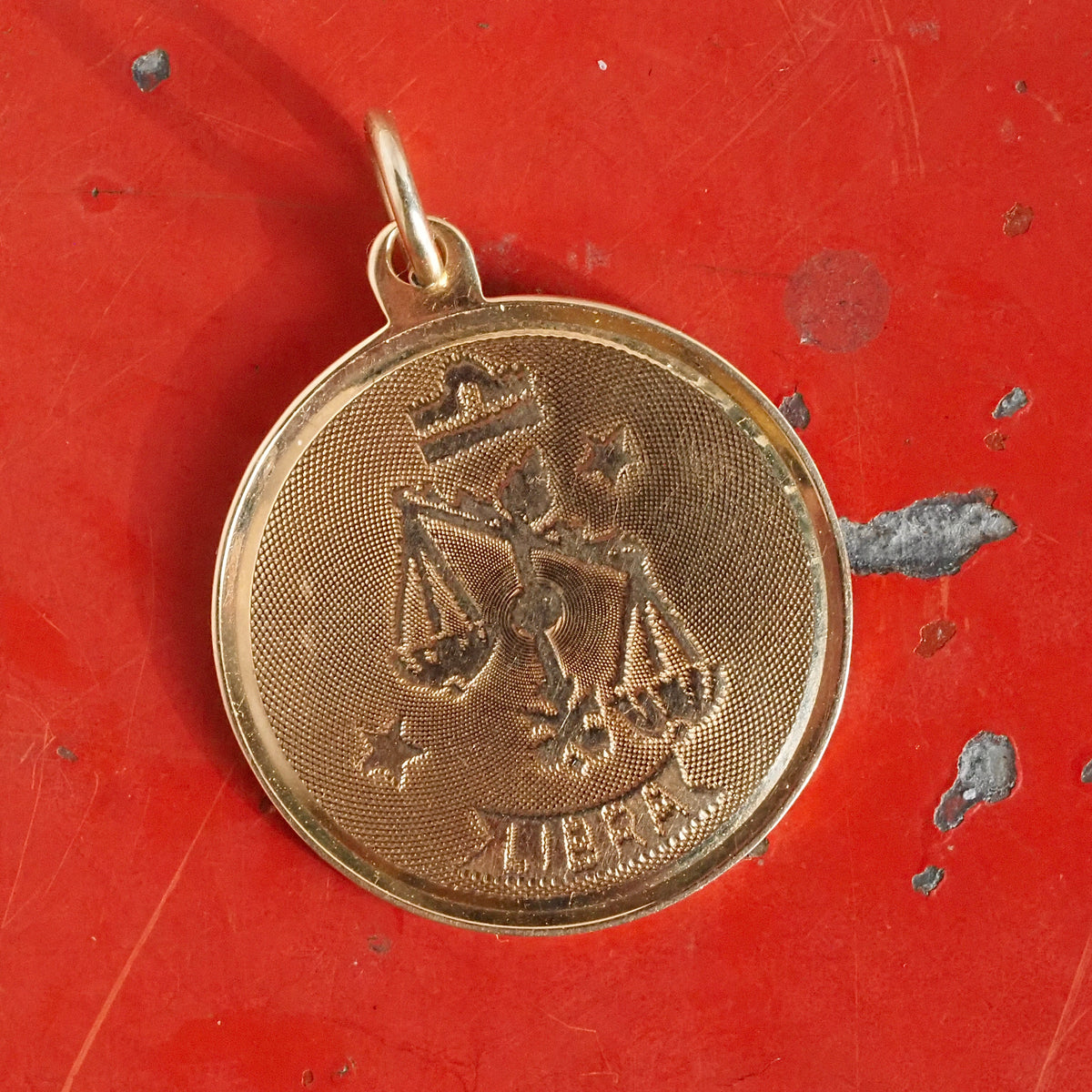 Vintage Libra 14k Gold Pendant