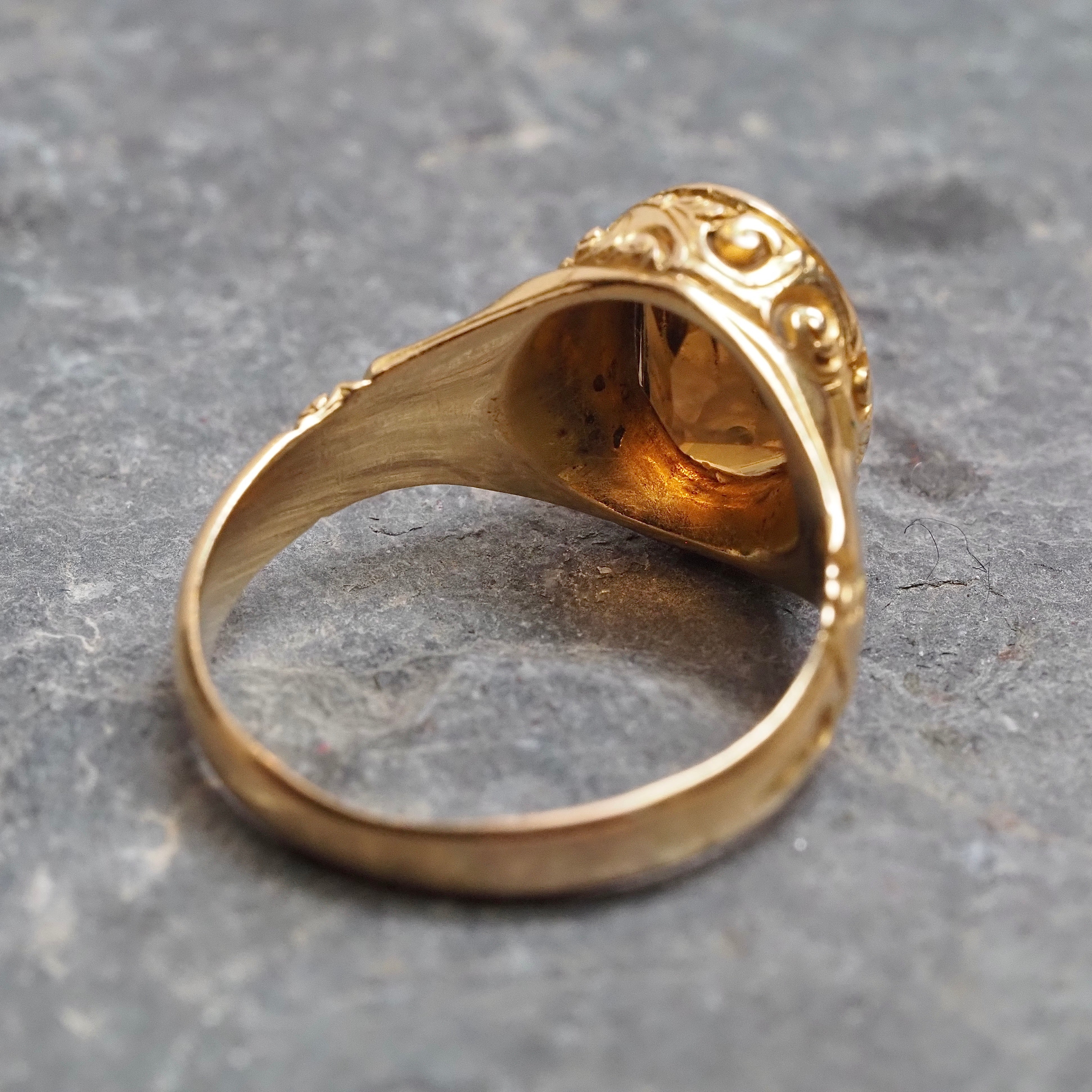 Antique English Citrine 18k Gold Ring