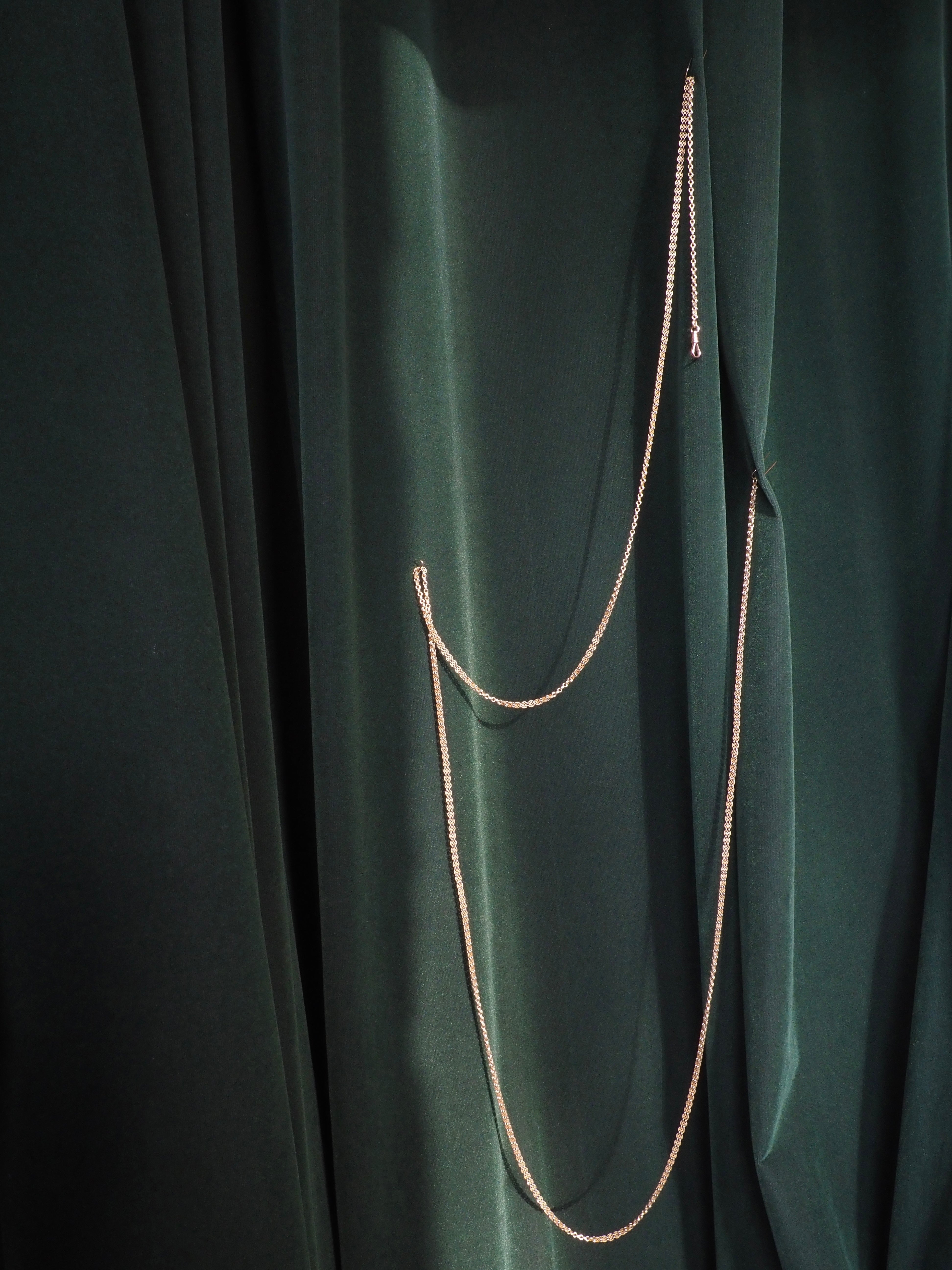 Antique French 18k Gold Art Nouveau Ornate Chain Link Necklace