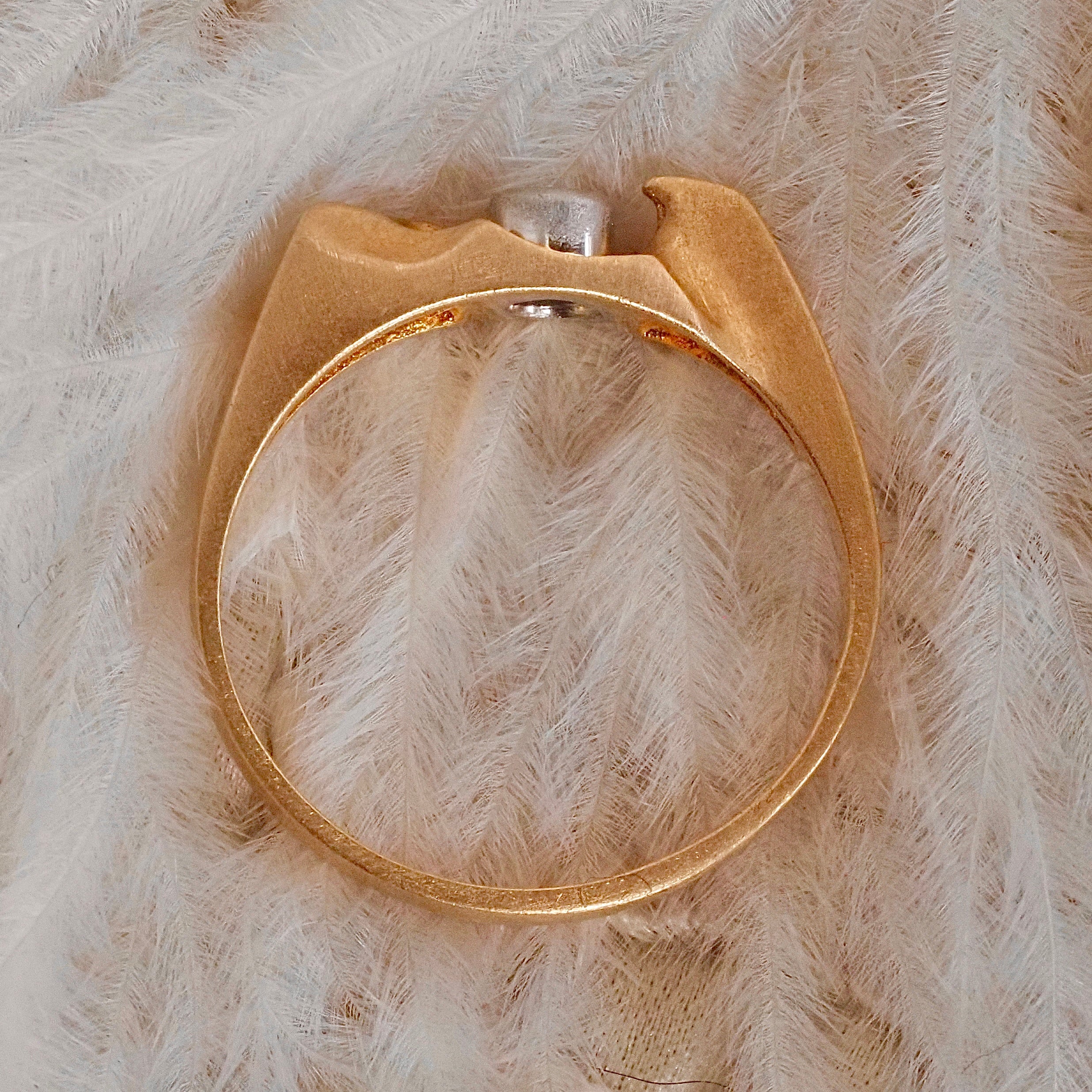 Vintage Finnish 18k Gold Bezel Set Diamond Ring by Björn Weckström for Lapponia