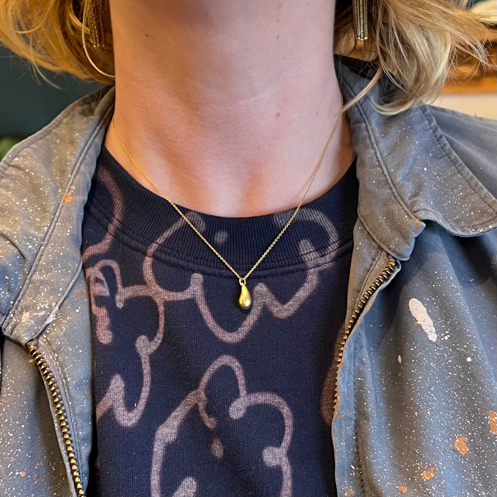 Tiffany teardrop 2025 necklace gold