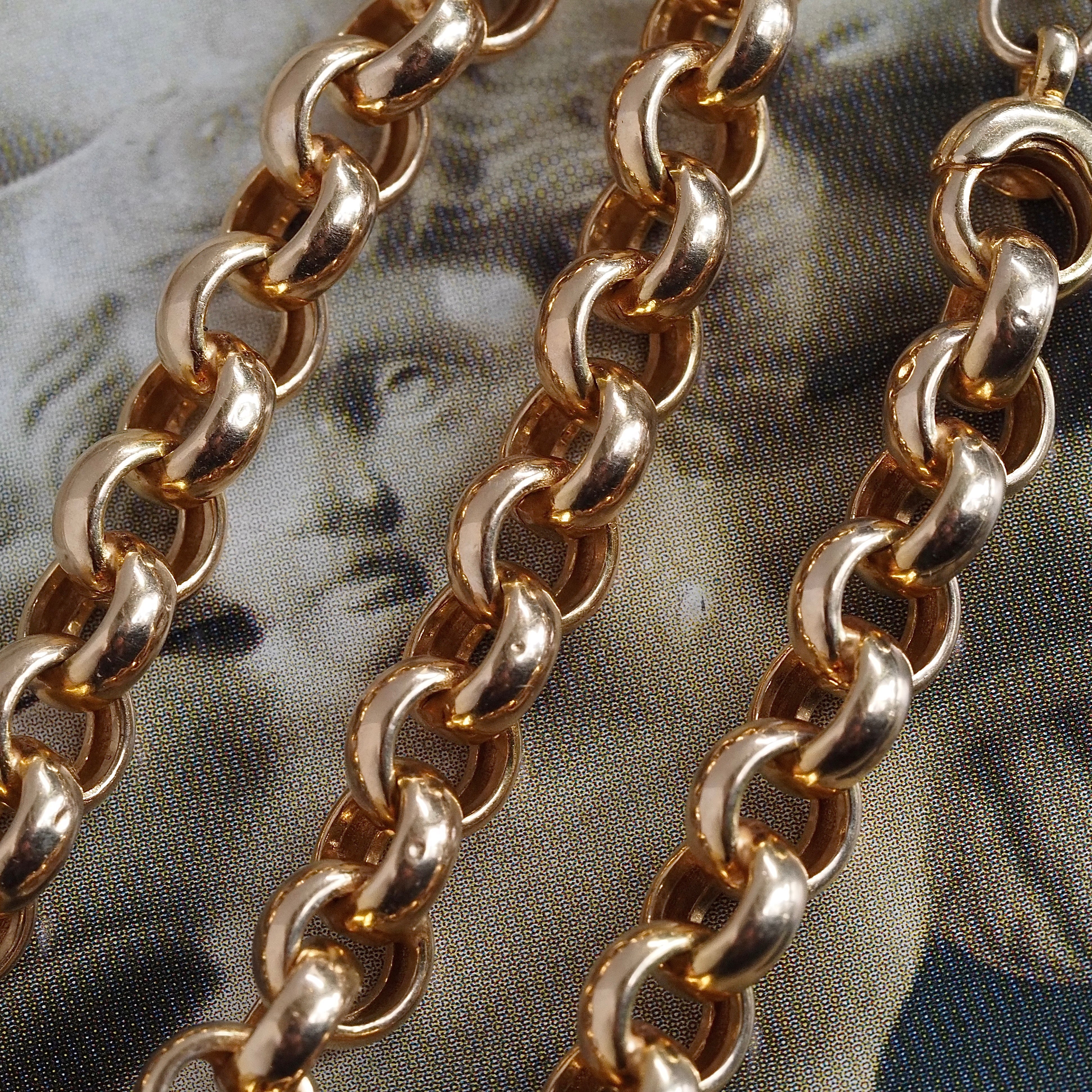 Vintage 14k Gold Rolo Chain 8" Bracelet