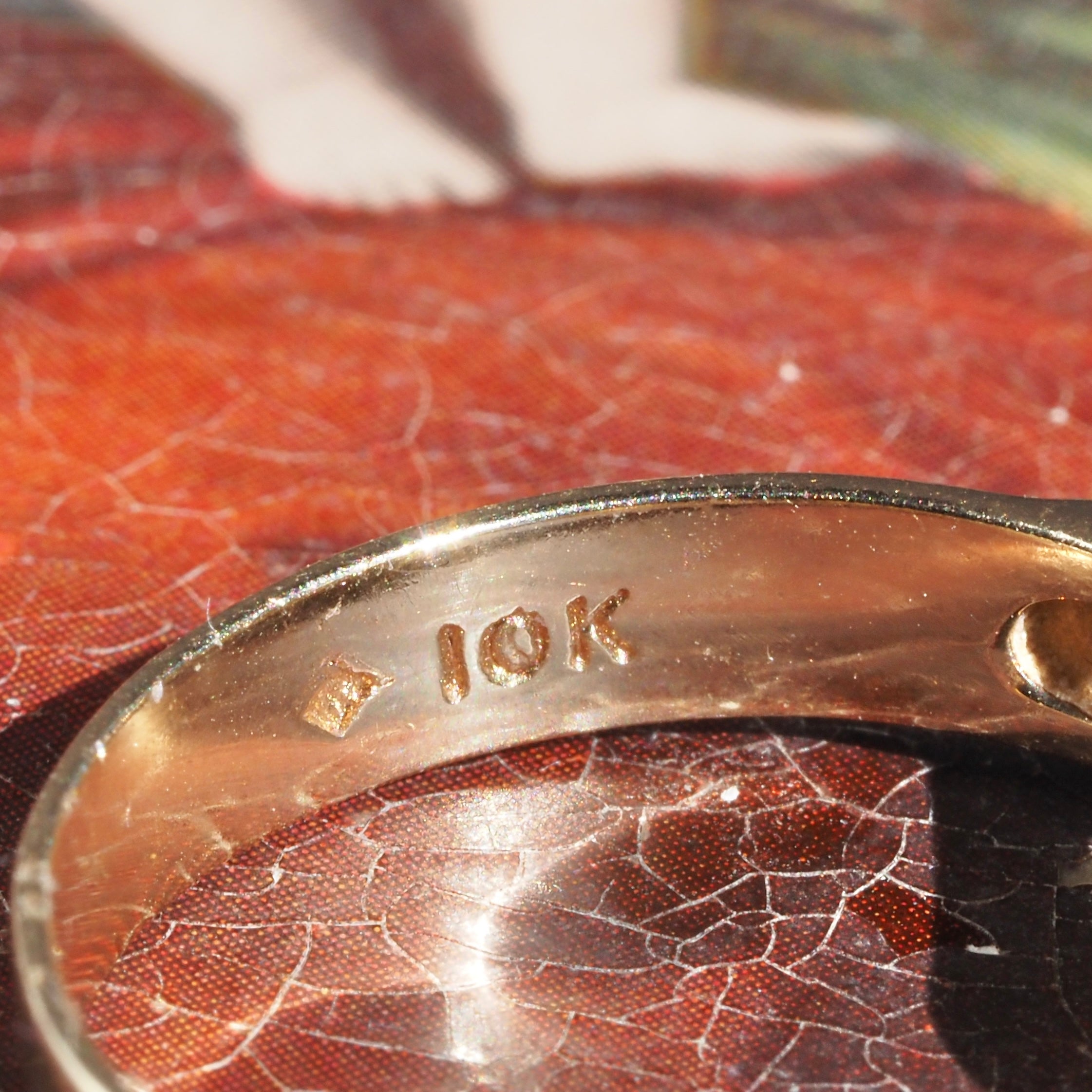 Mid-Century Diamond Belt Buckle 10k Gold Ring