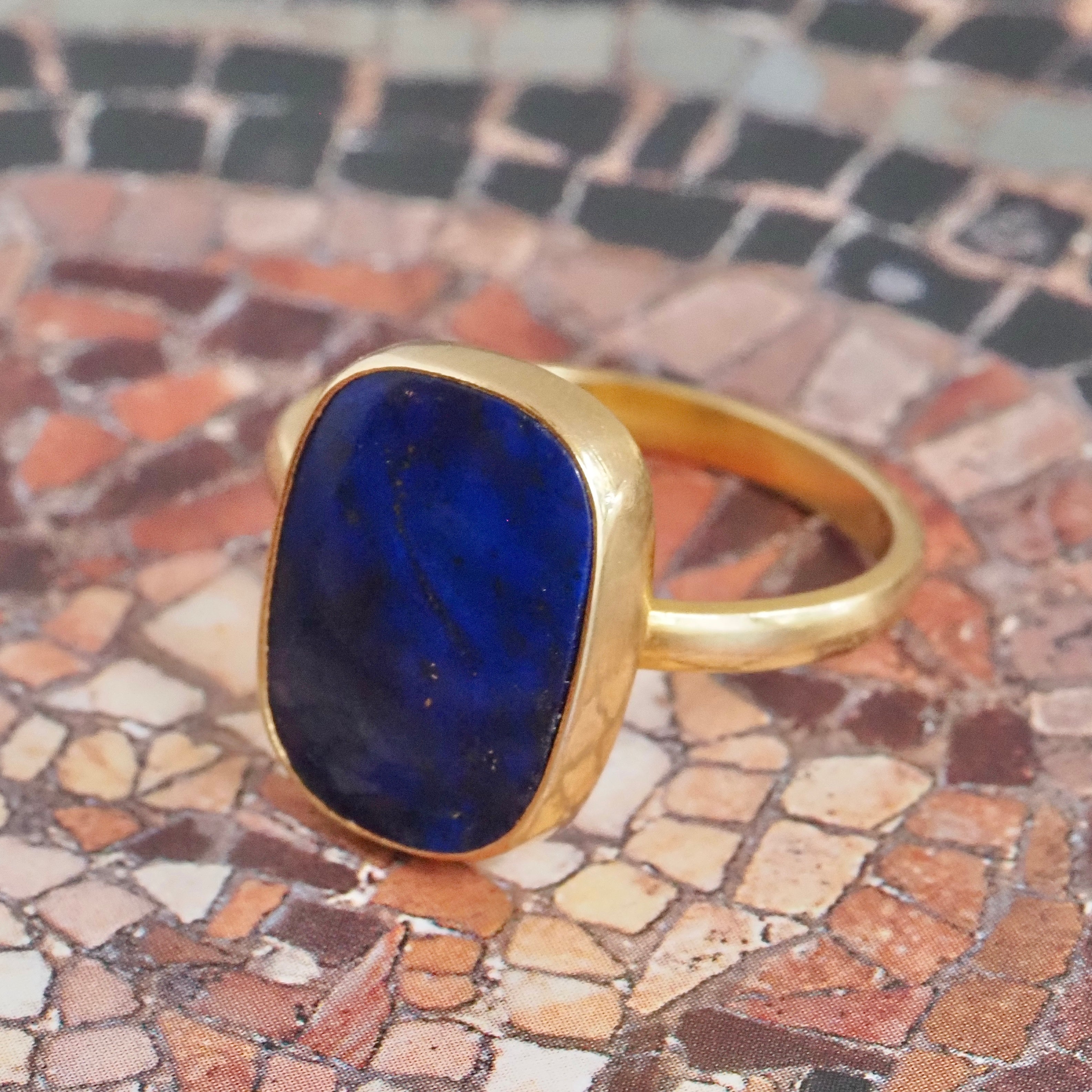 Greek Lapis 18k Gold Ring