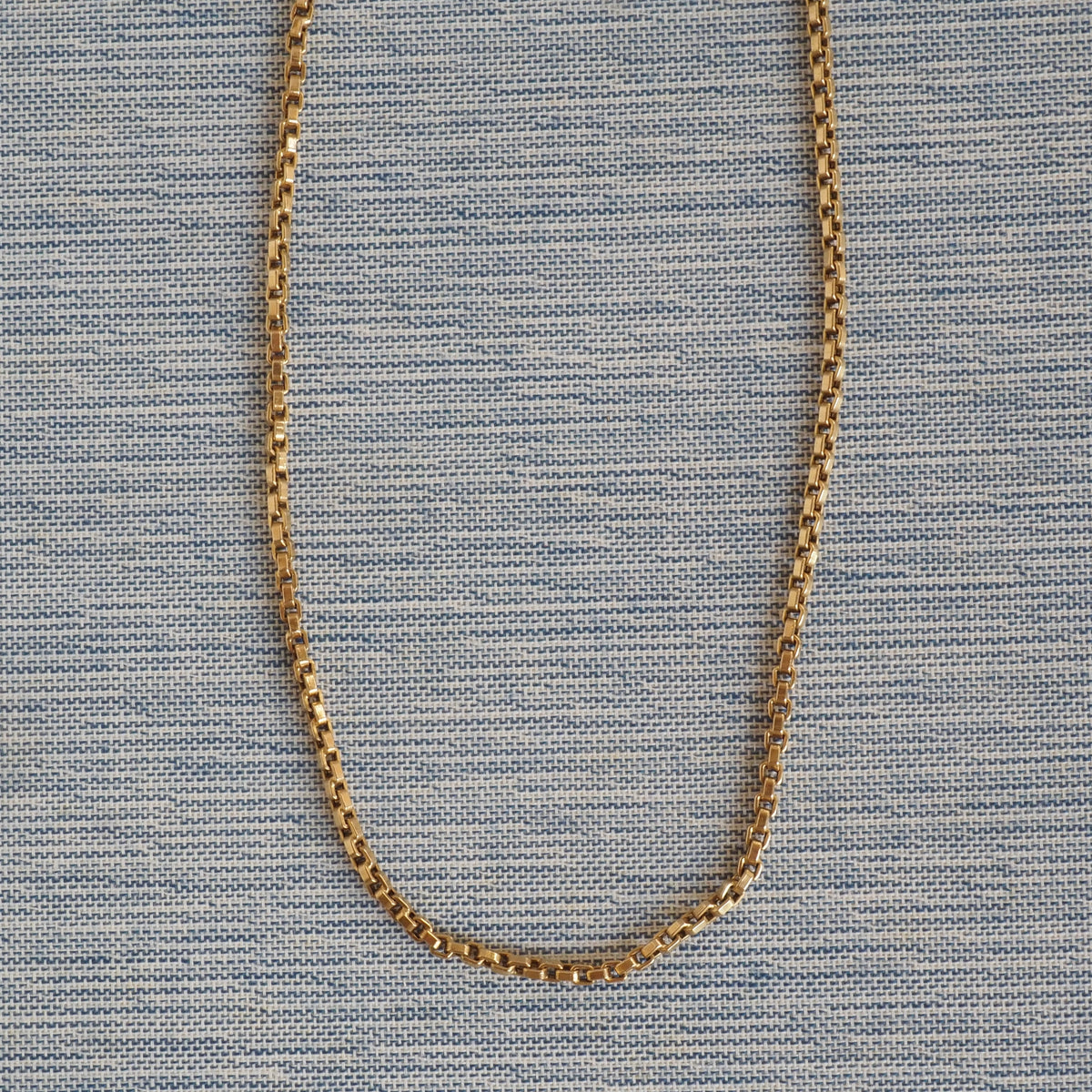 Vintage 14k Gold 3mm Box Chain Necklace