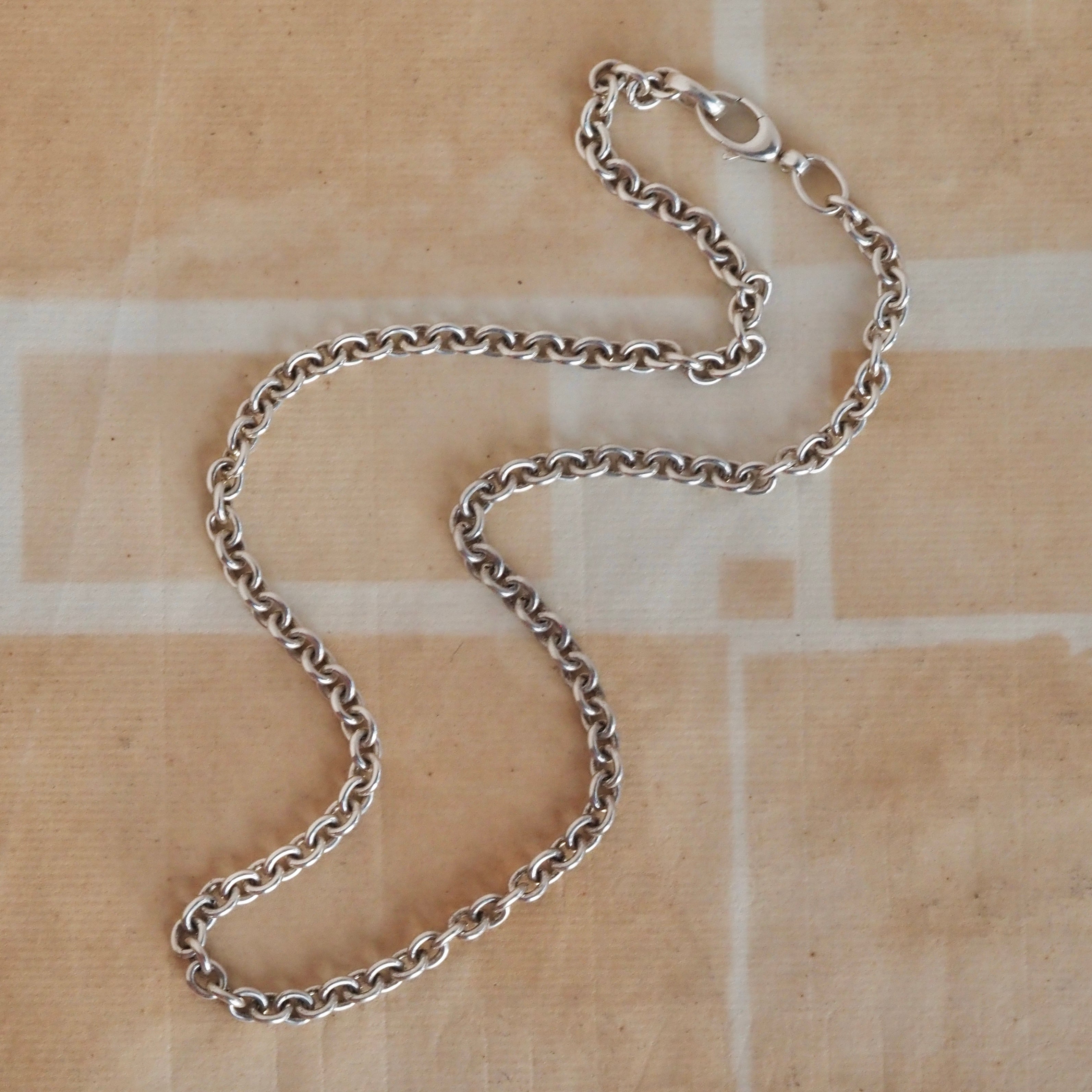 Vintage Gucci Sterling Silver Rolo Chain Necklace