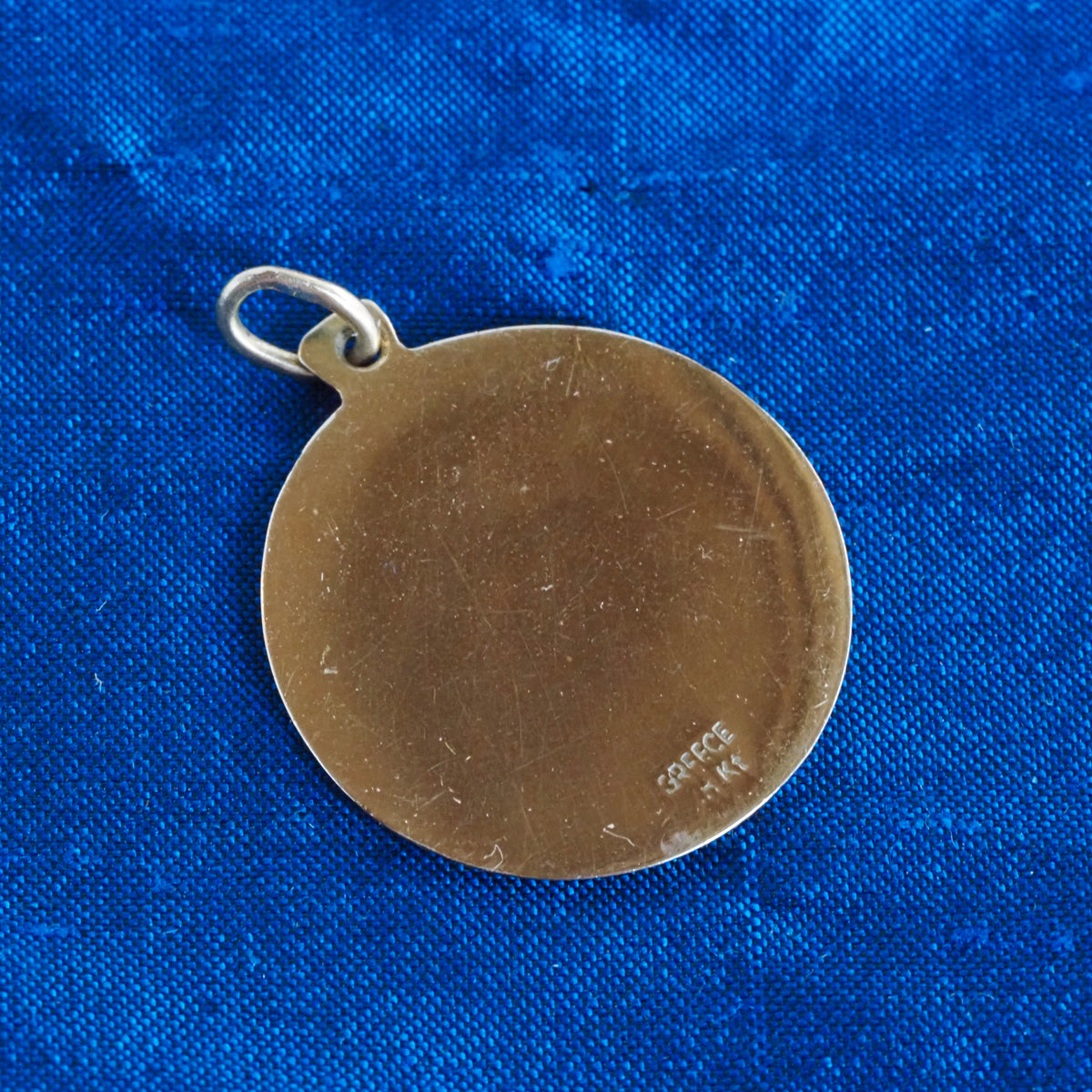 Vintage Greek Aries Enamel 18k Gold Pendant
