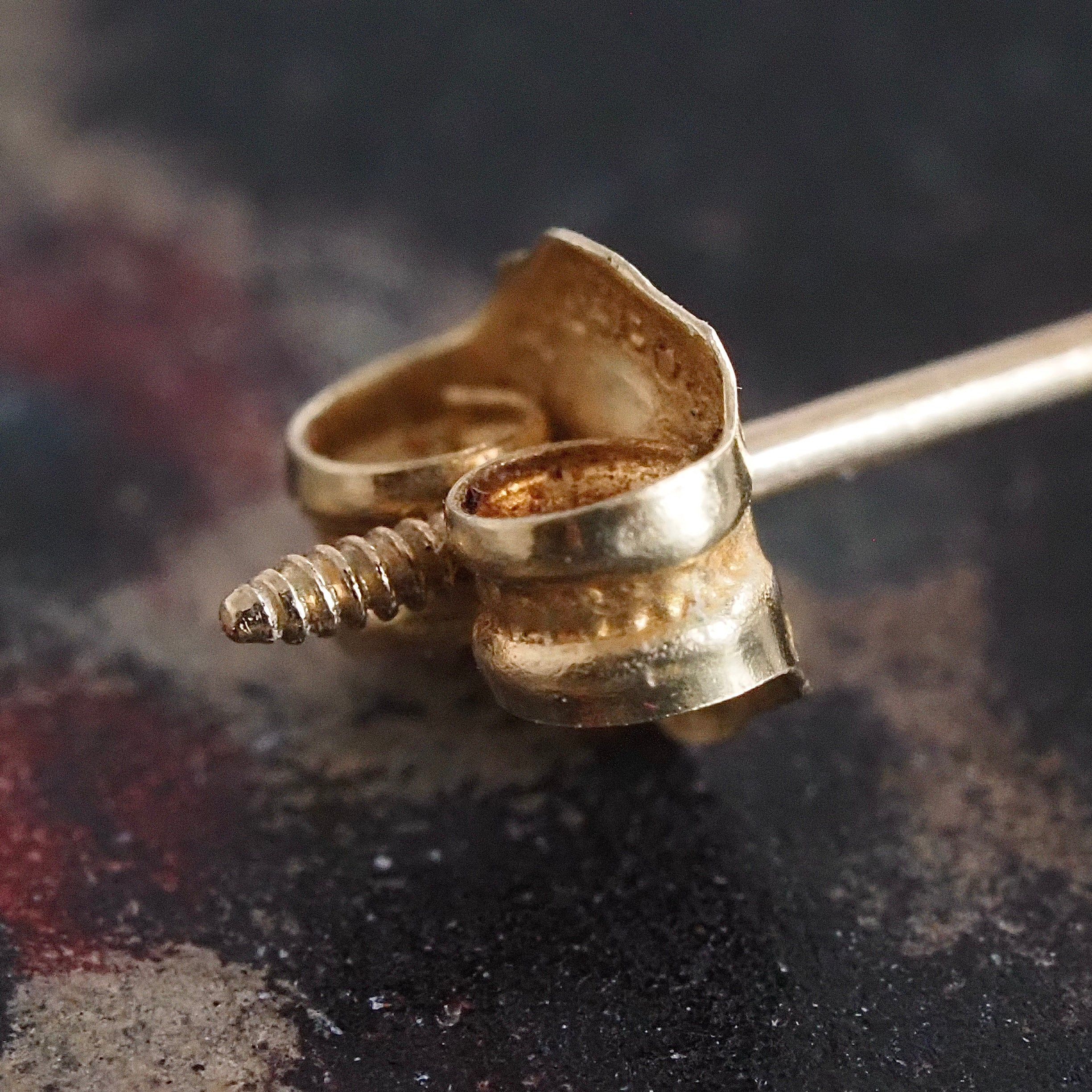 Vintage 14k Gold Pale Yellow Diamond Stud Earrings
