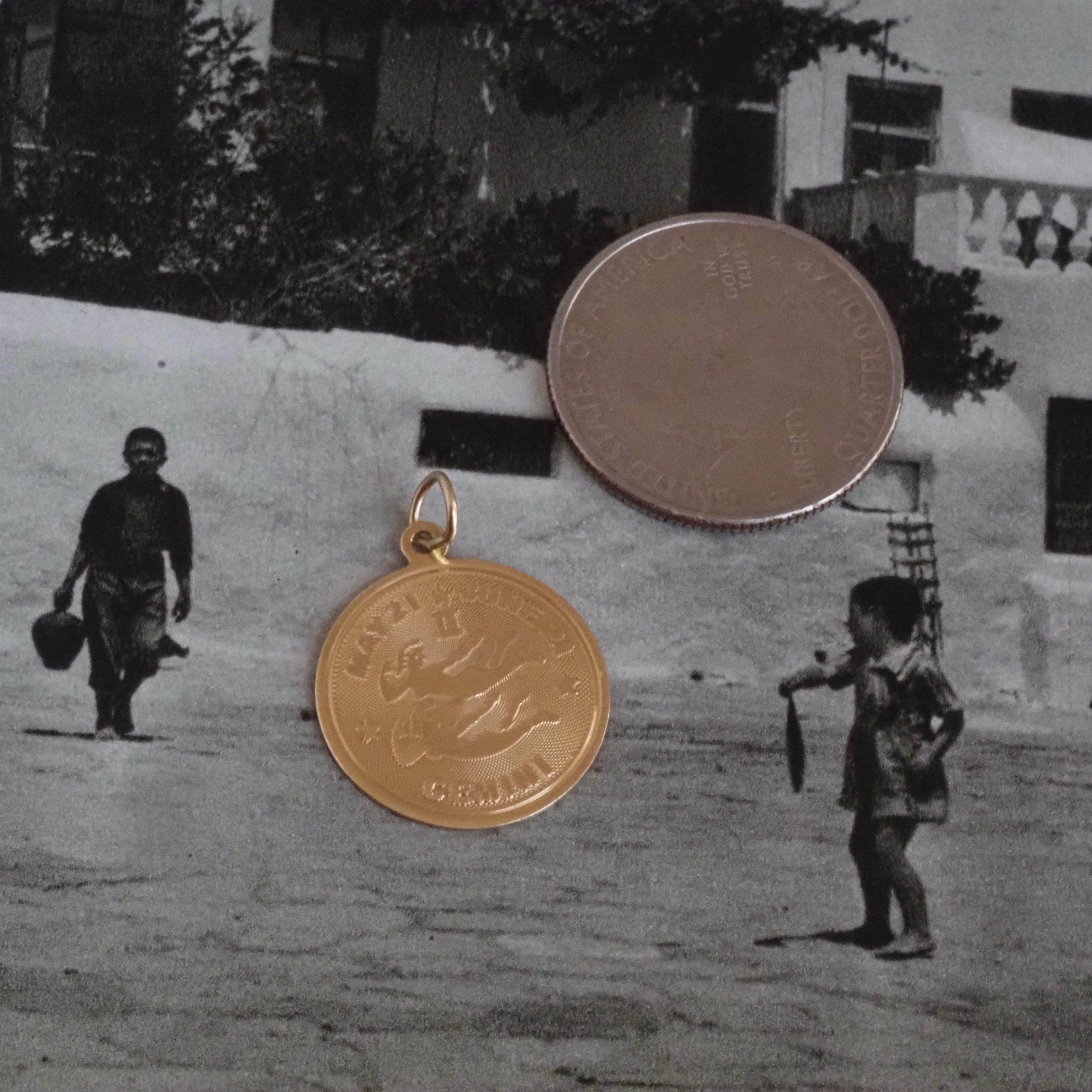 Vintage Gemini 14k Gold Pendant