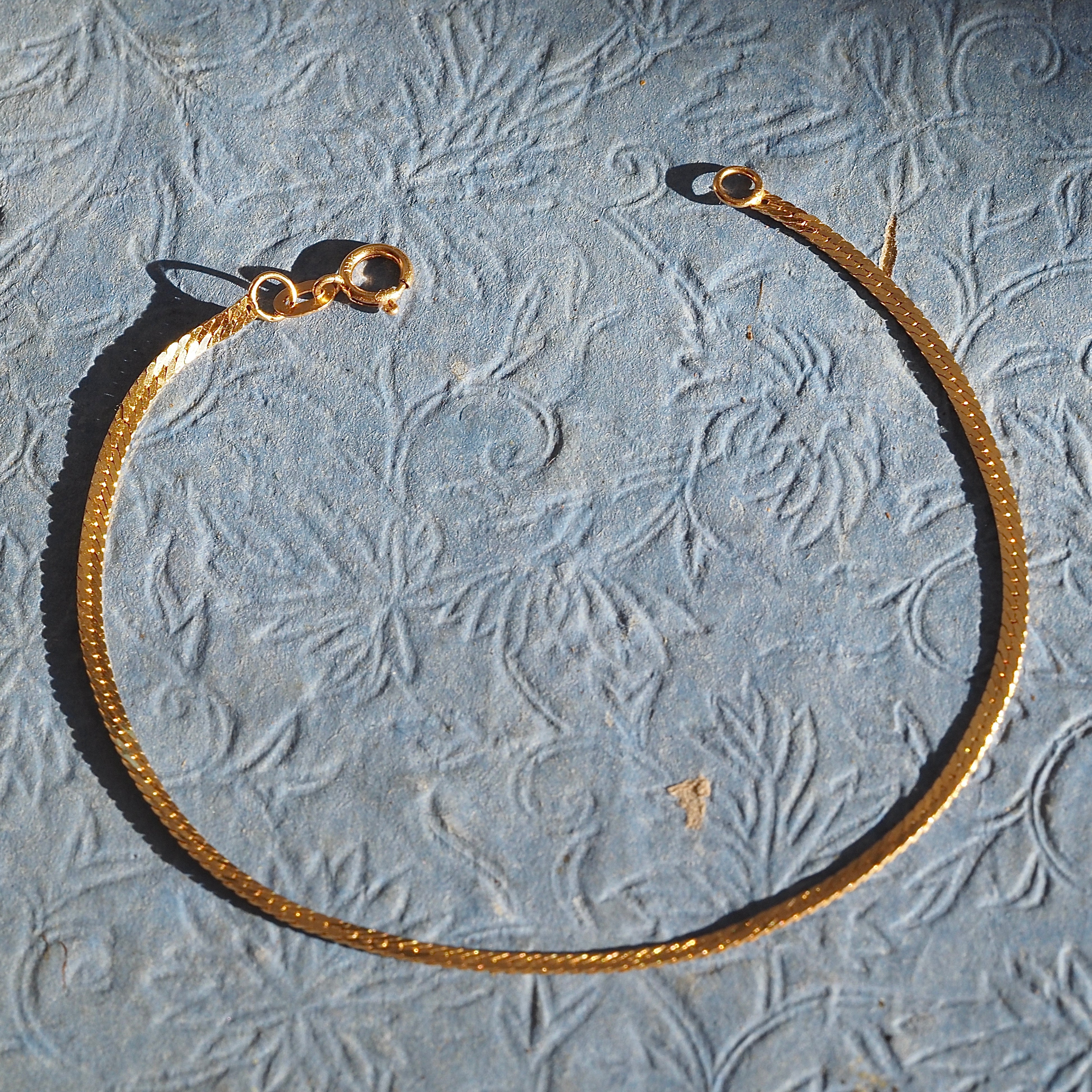 Vintage Herringbone 14k Gold Bracelet