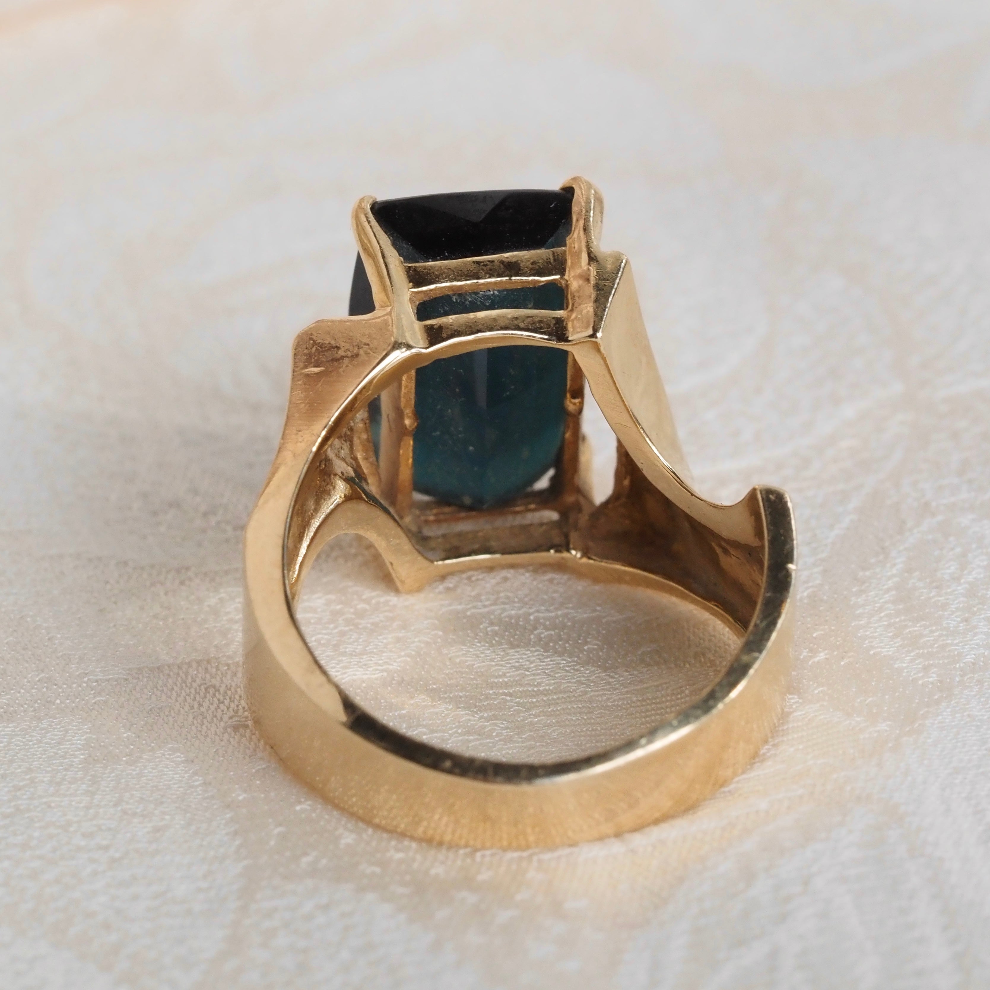 Vintage Indicolite Tourmaline 14k Gold Ring