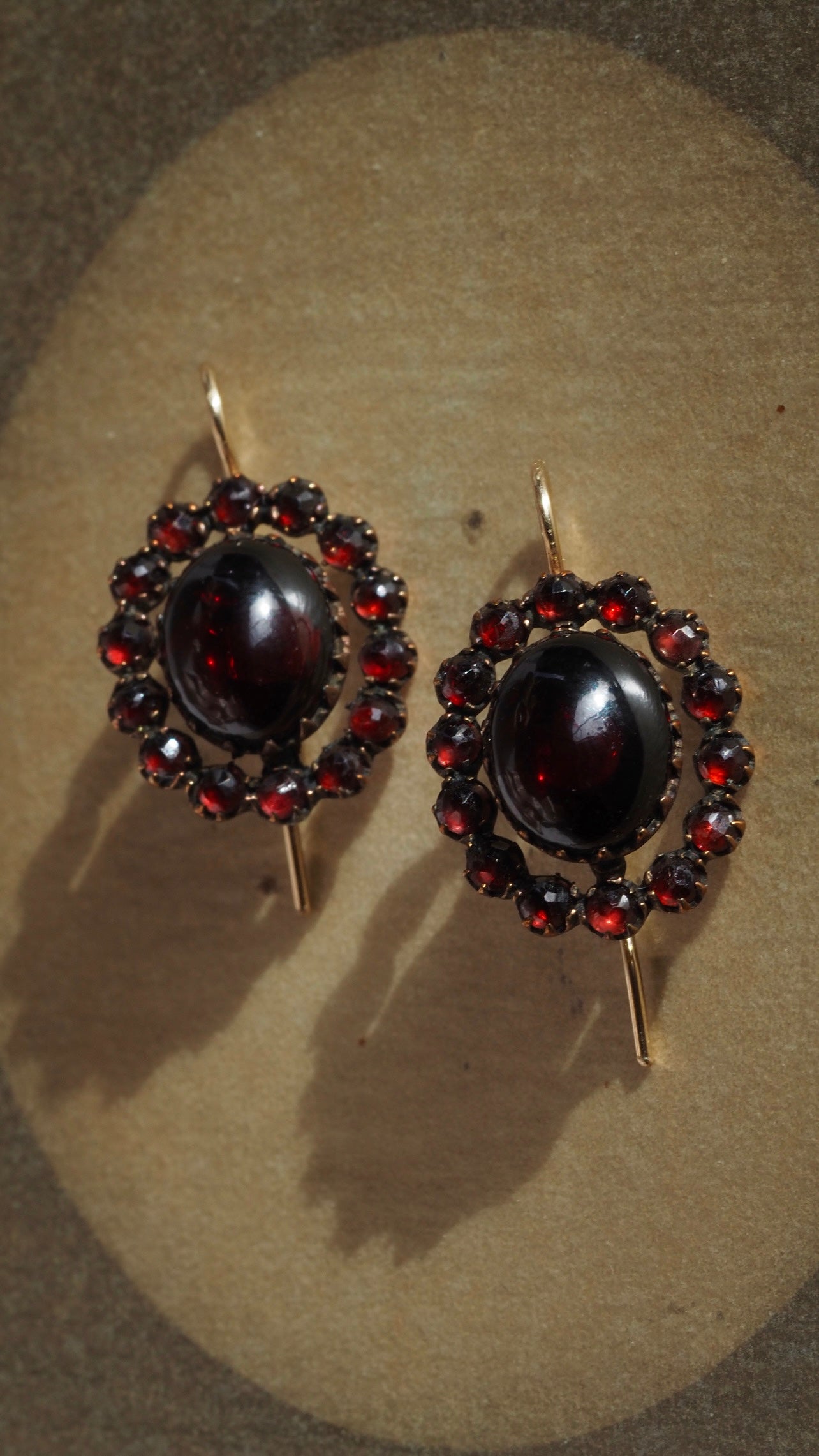 Antique Garnet 14k Gold Earrings