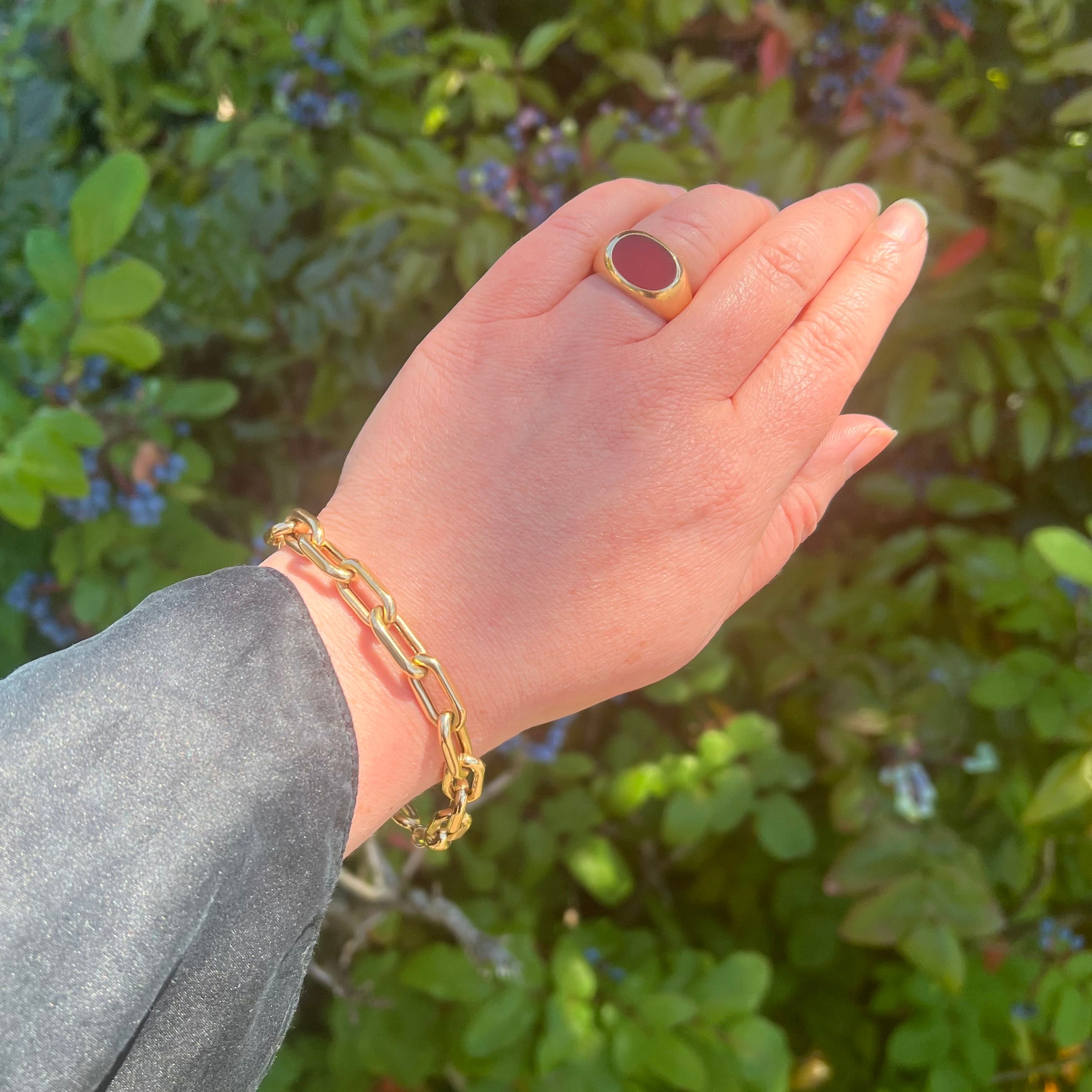 Vintage Long Link 14k Gold Bracelet