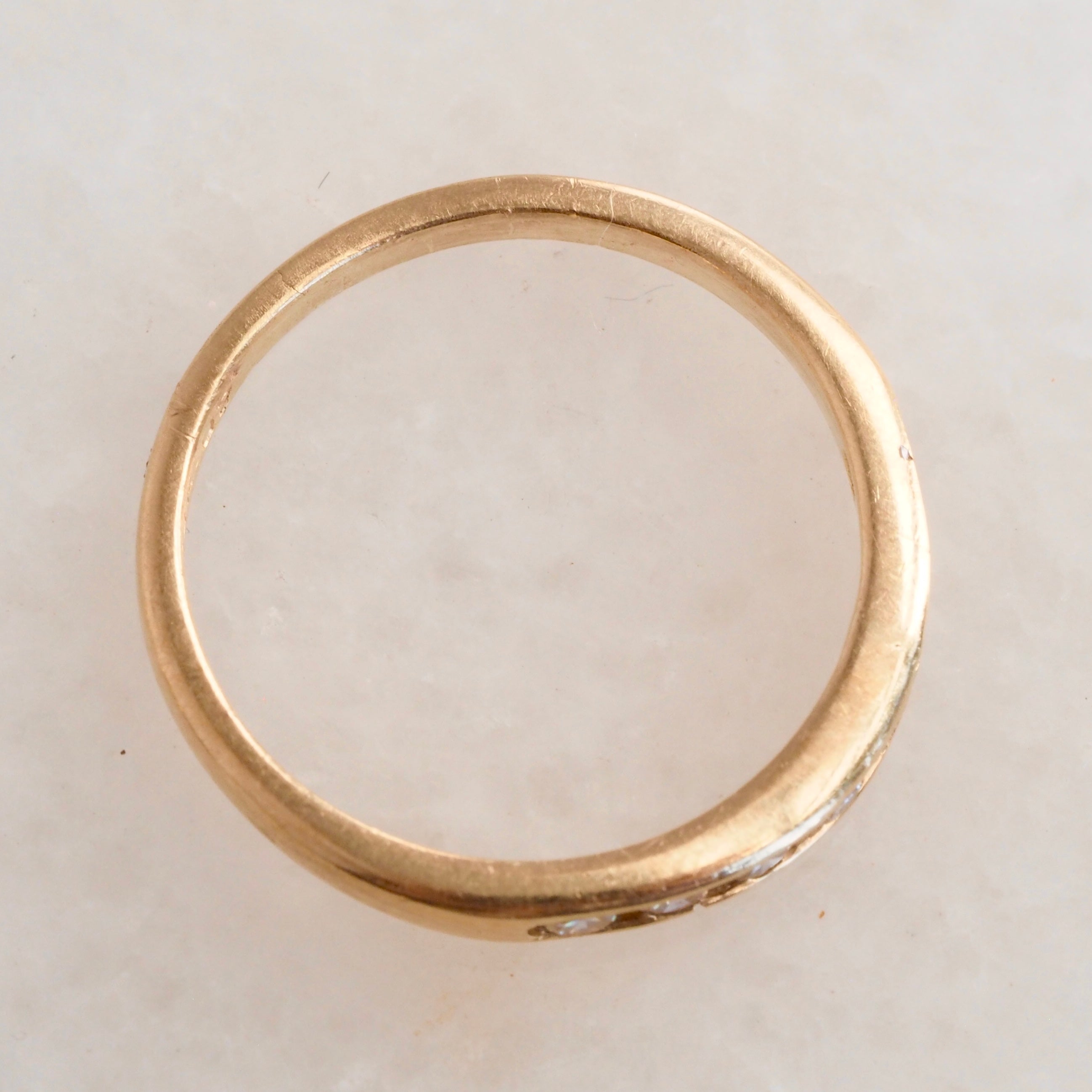 Vintage 14k Gold Round Brilliant Cut Diamond Ring Set
