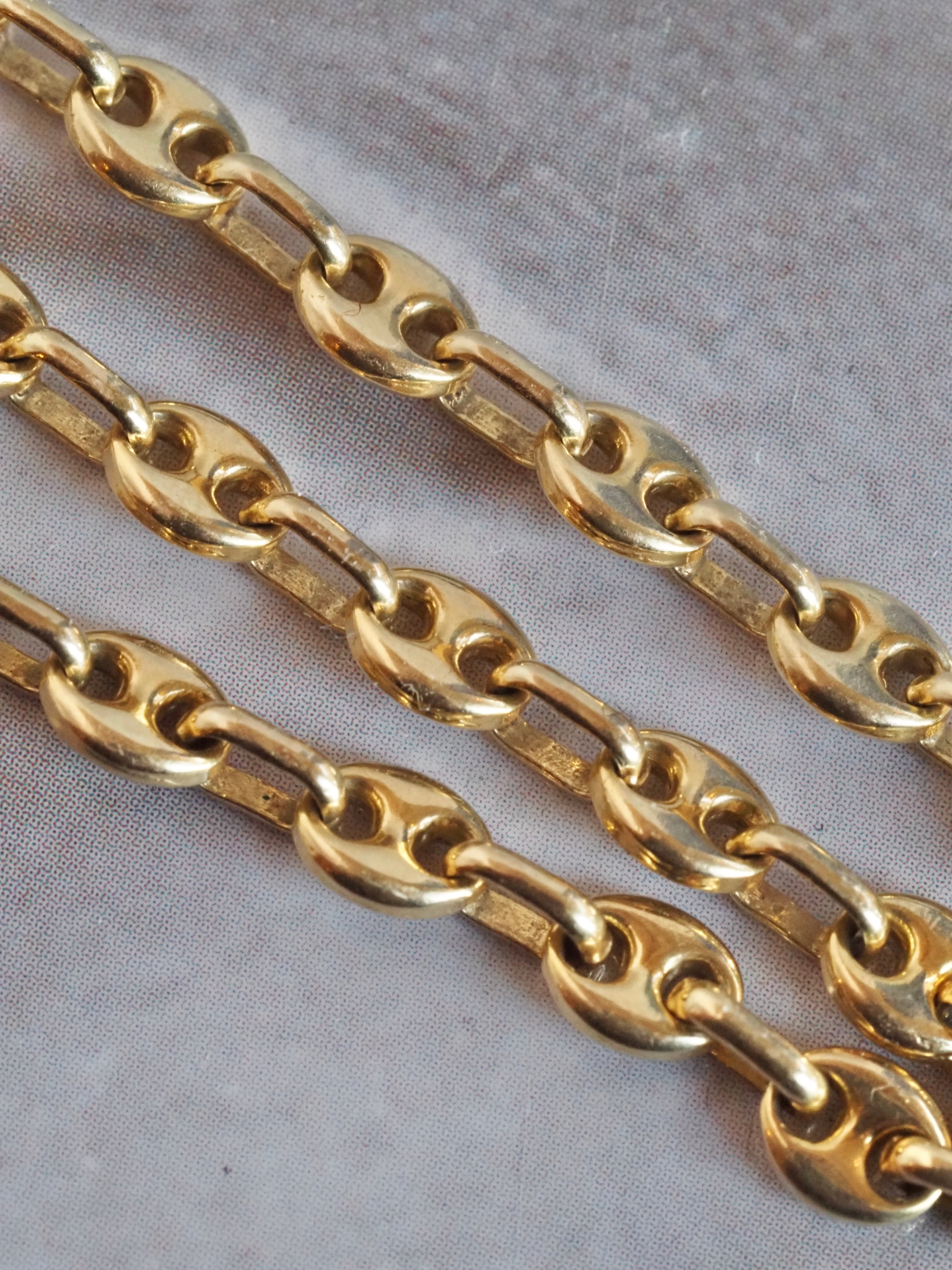 Vintage 14k Gold Puffy Mariner Bracelet