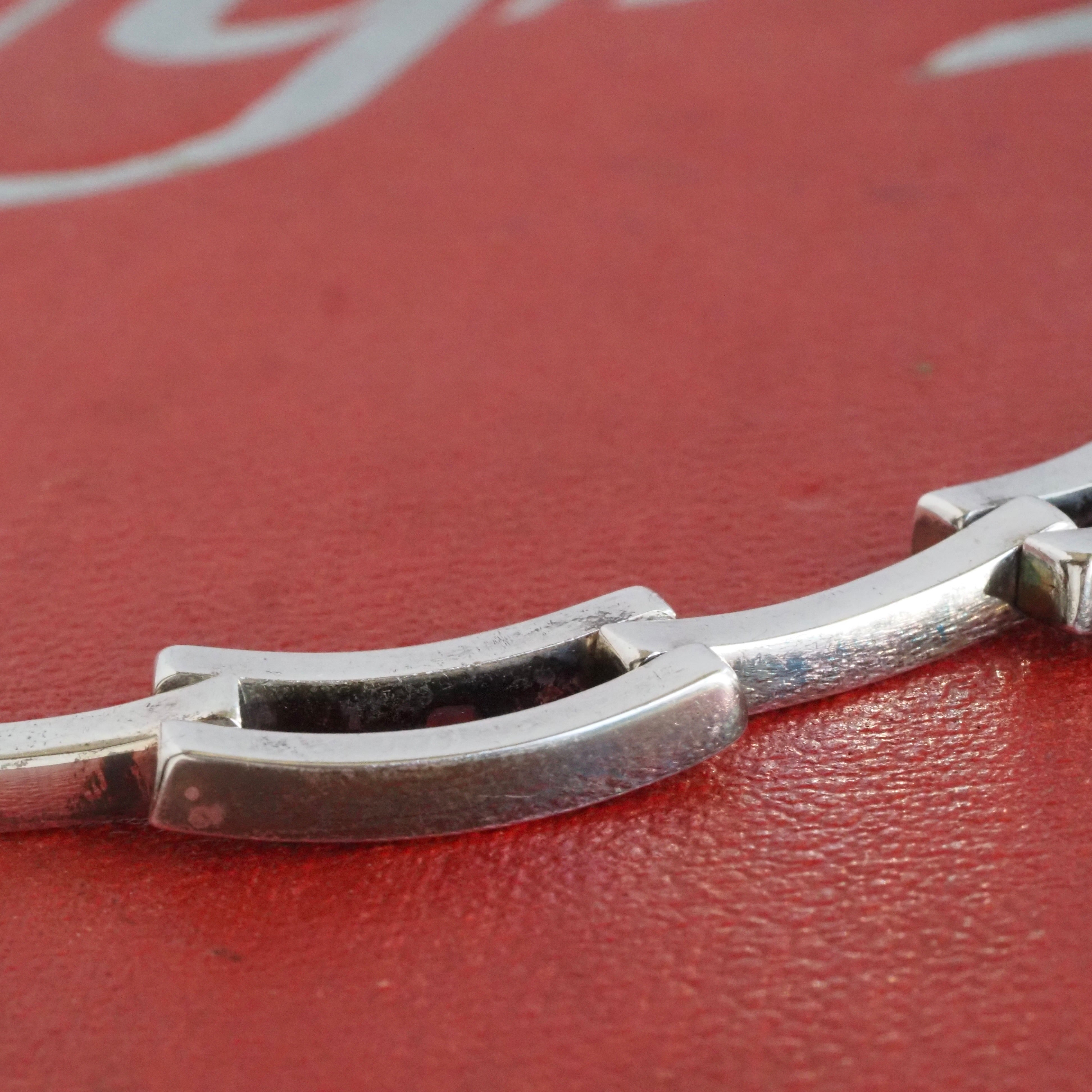 Vintage Gucci Link Sterling Silver Collar Necklace