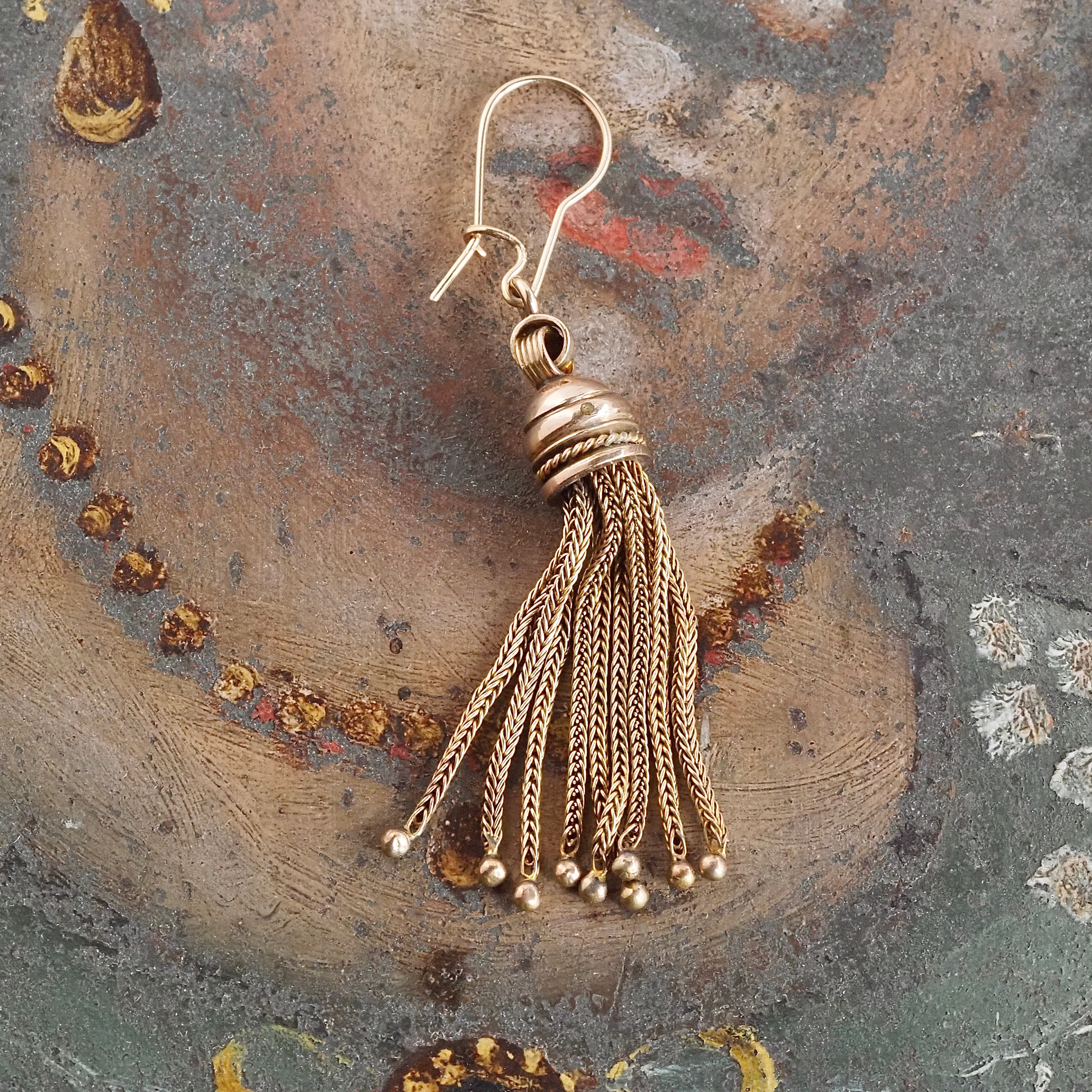 Antique Victorian Gold Tassel Earrings
