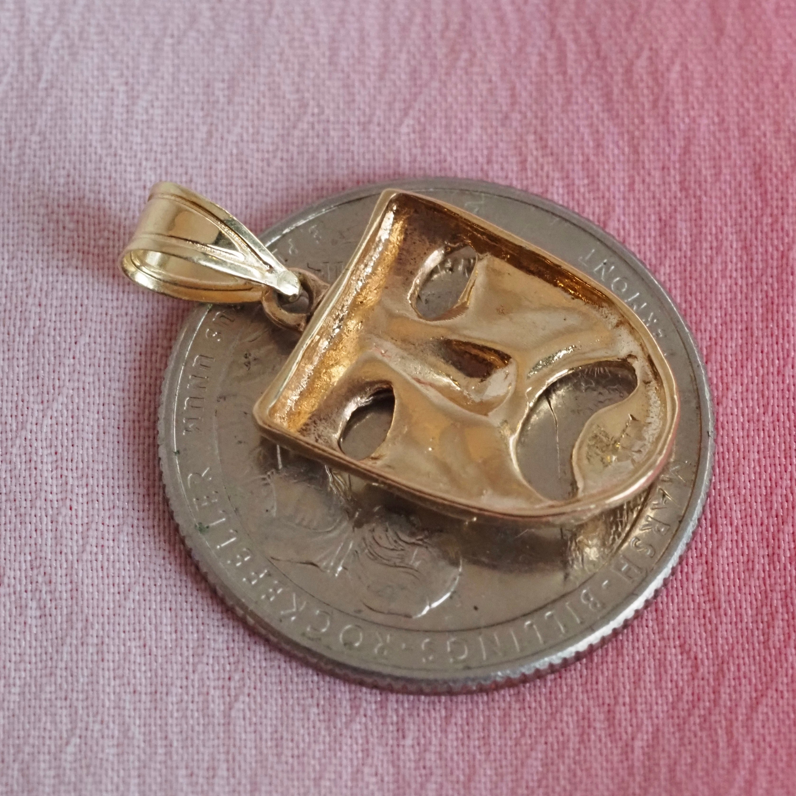 Vintage Tragedy & Comedy 14k Gold Charms
