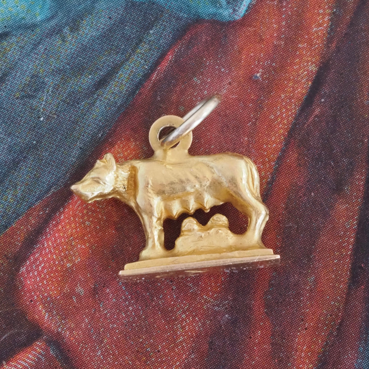 Vintage Italian 18k Gold Romulus and Remus Charm