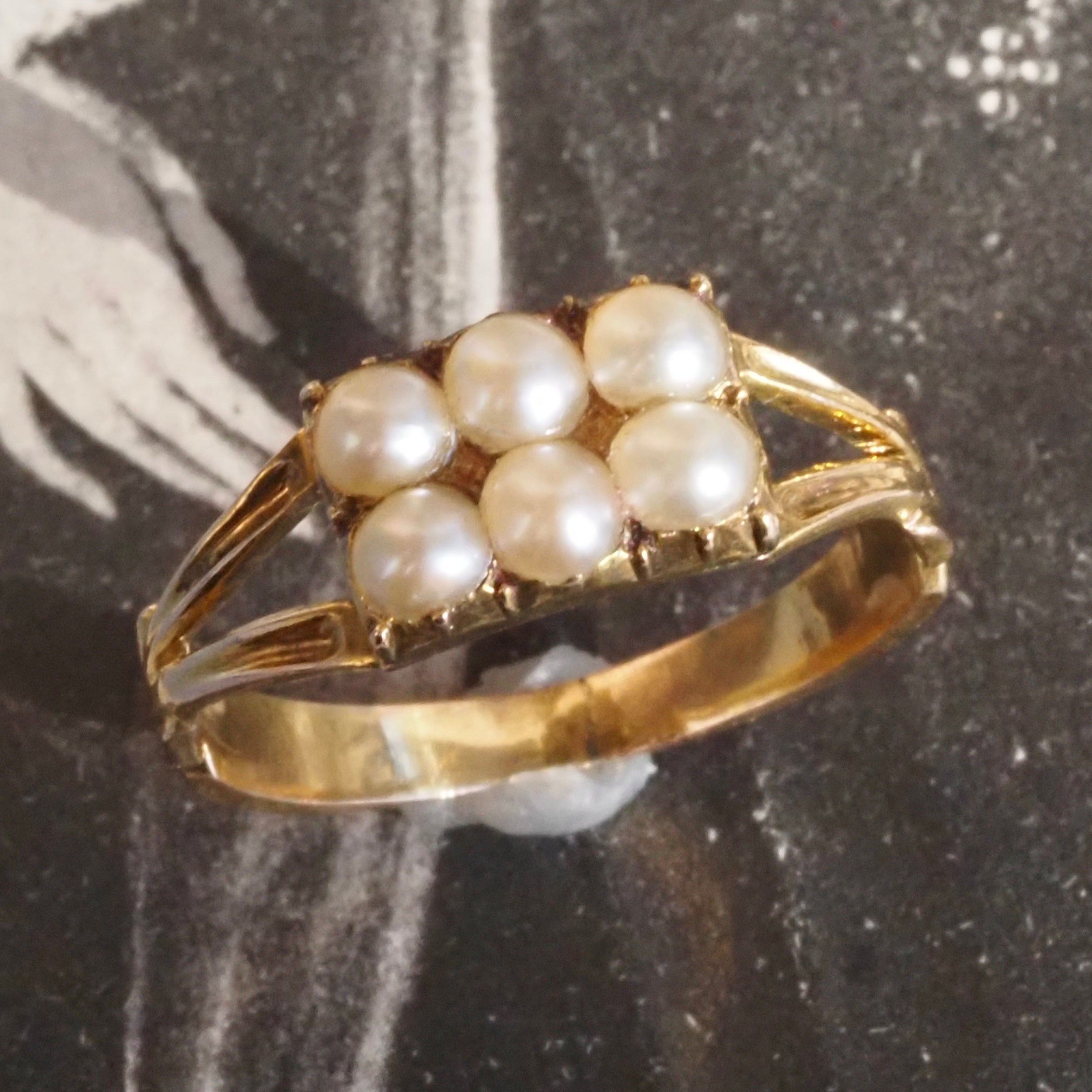 Antique Georgian Natural Pearl 10k Gold Ring