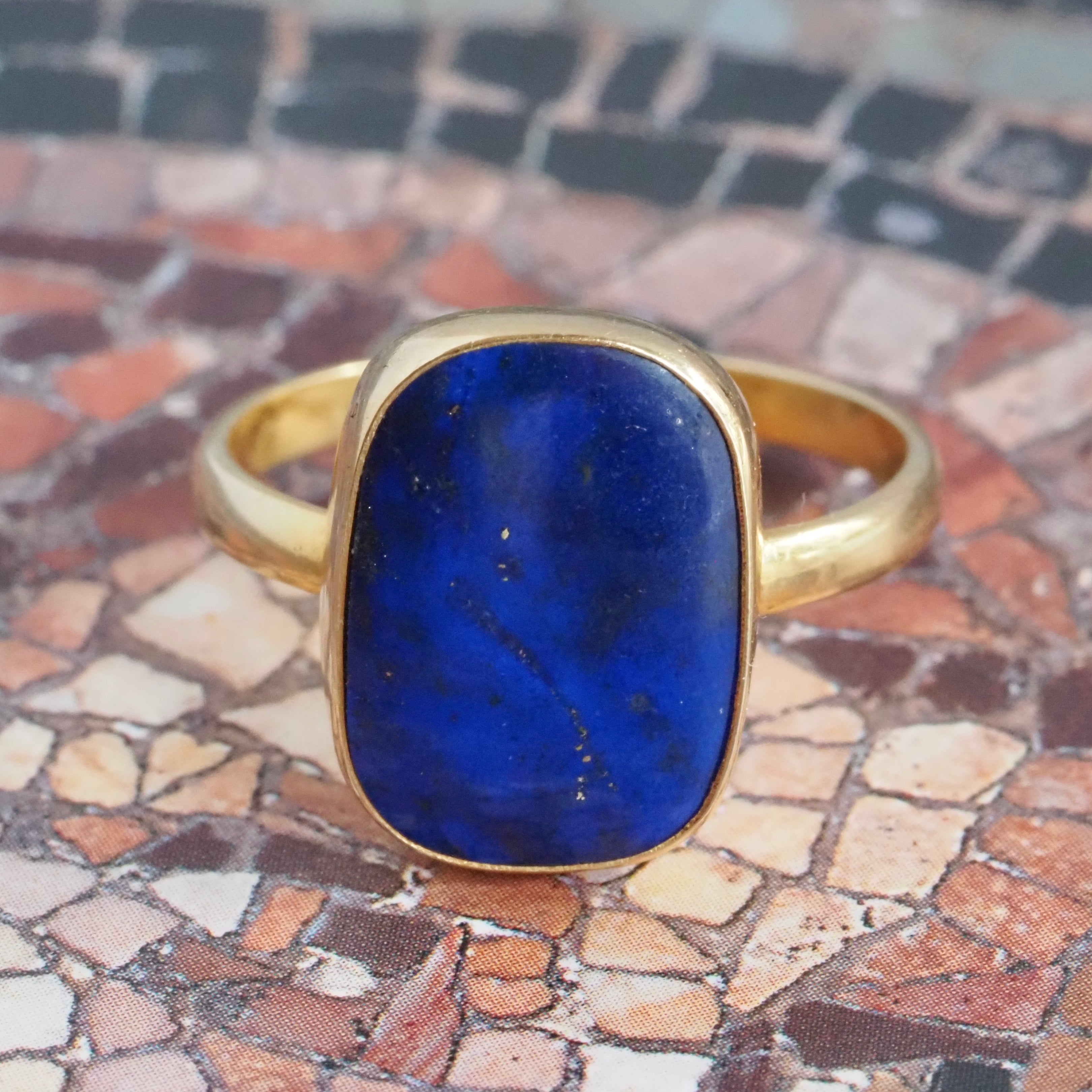 Greek Lapis 18k Gold Ring