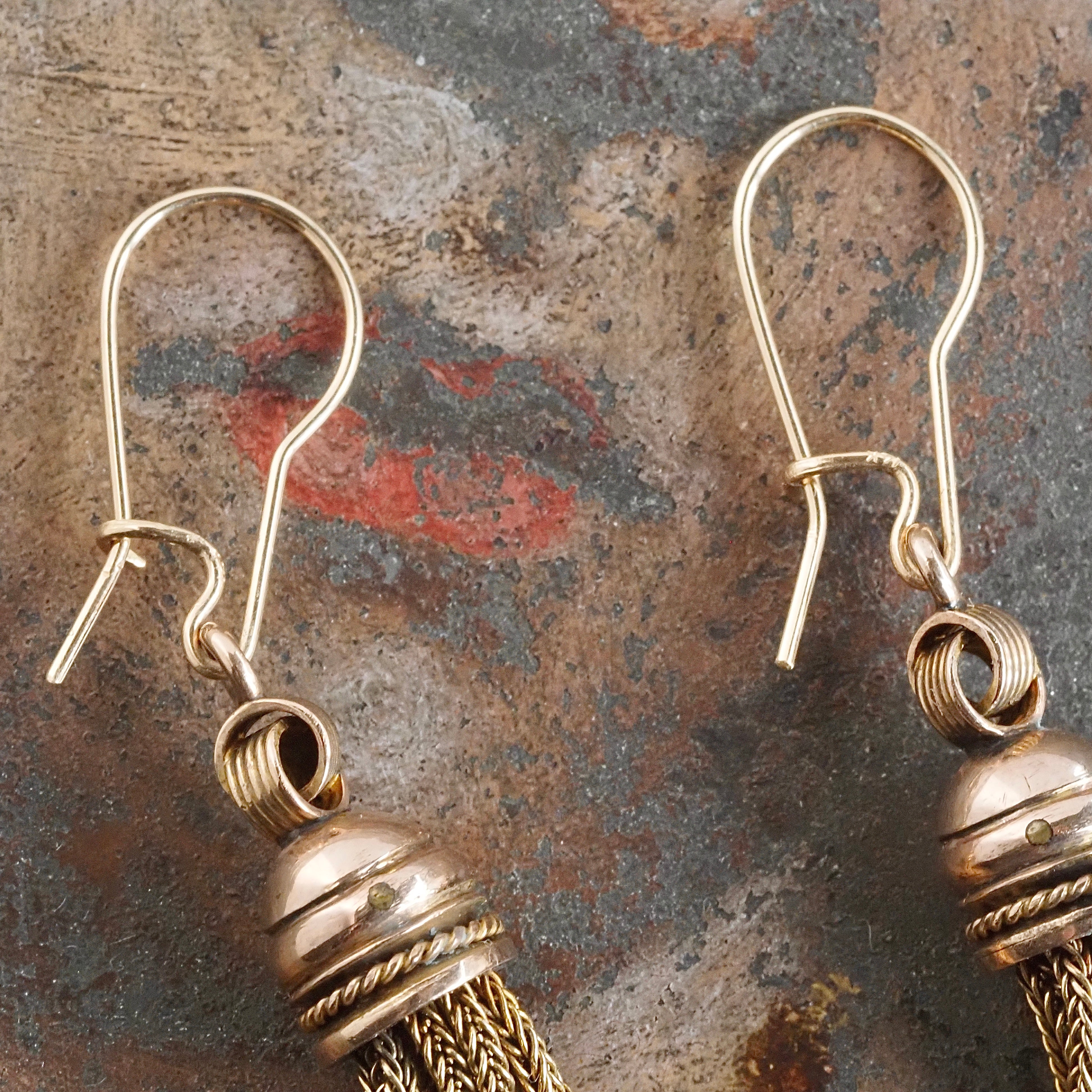 Antique Victorian Gold Tassel Earrings